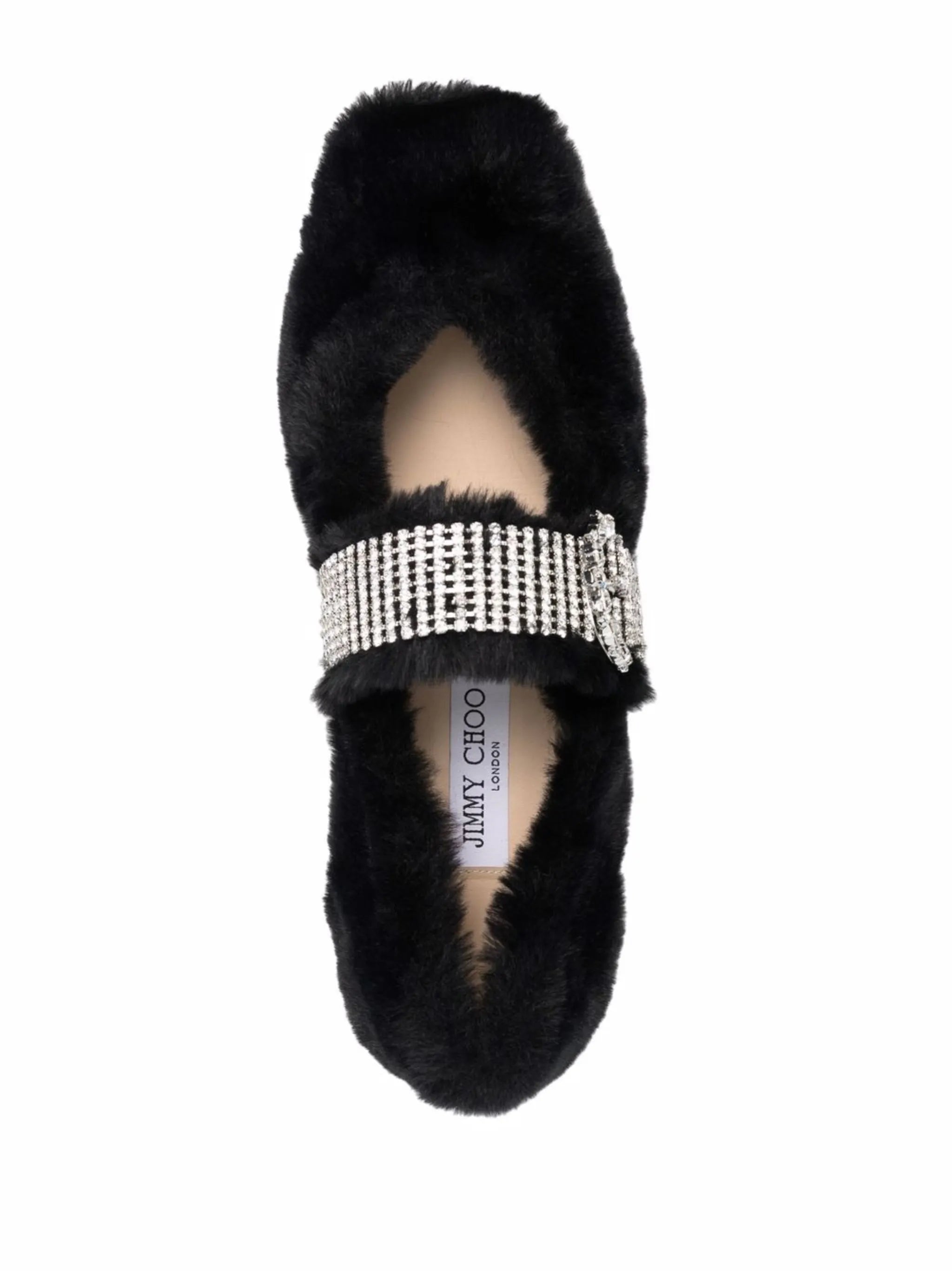 Krista faux-fur ballerina shoes