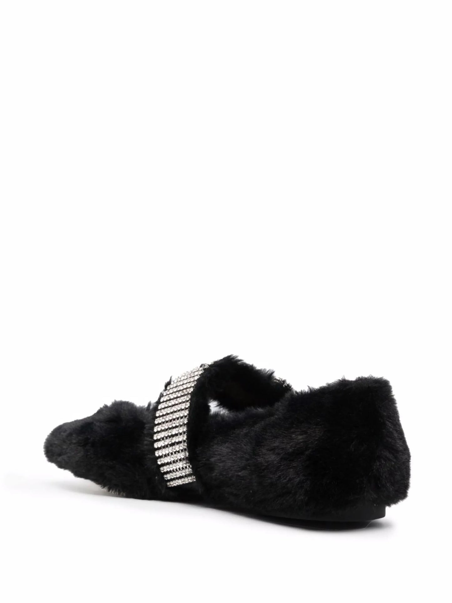 Krista faux-fur ballerina shoes
