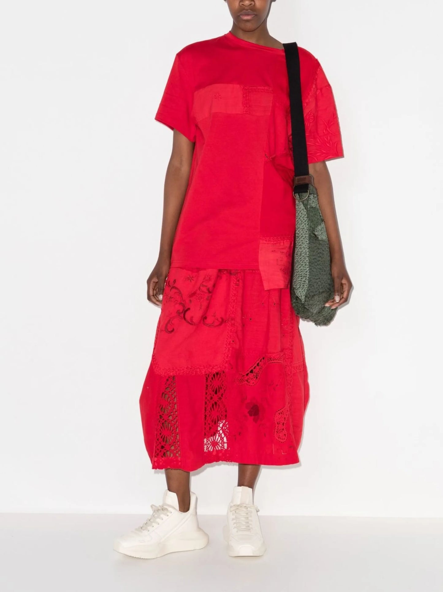 asymmetric patchwork T-shirt