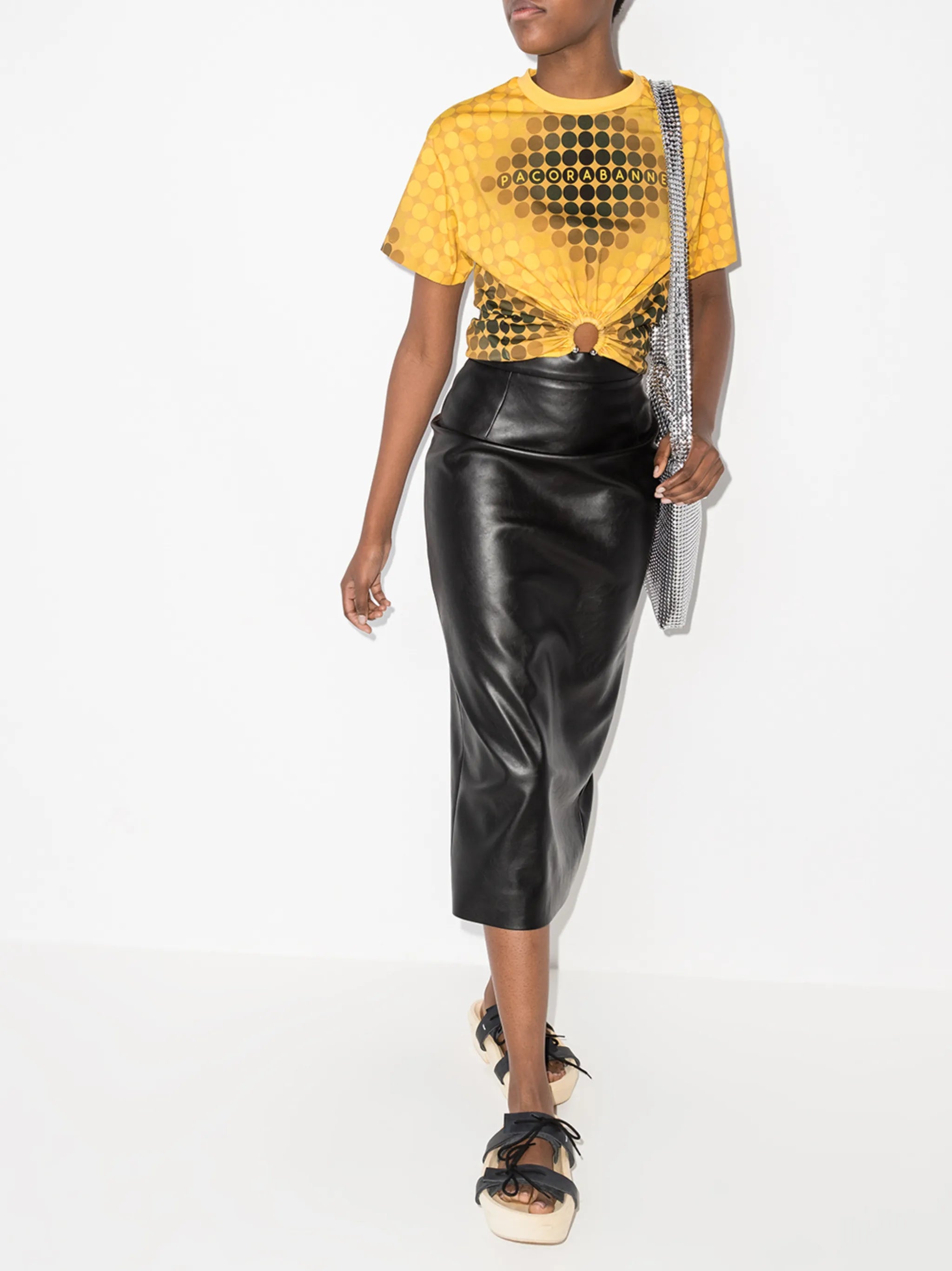 circle-print O-ring T-shirt