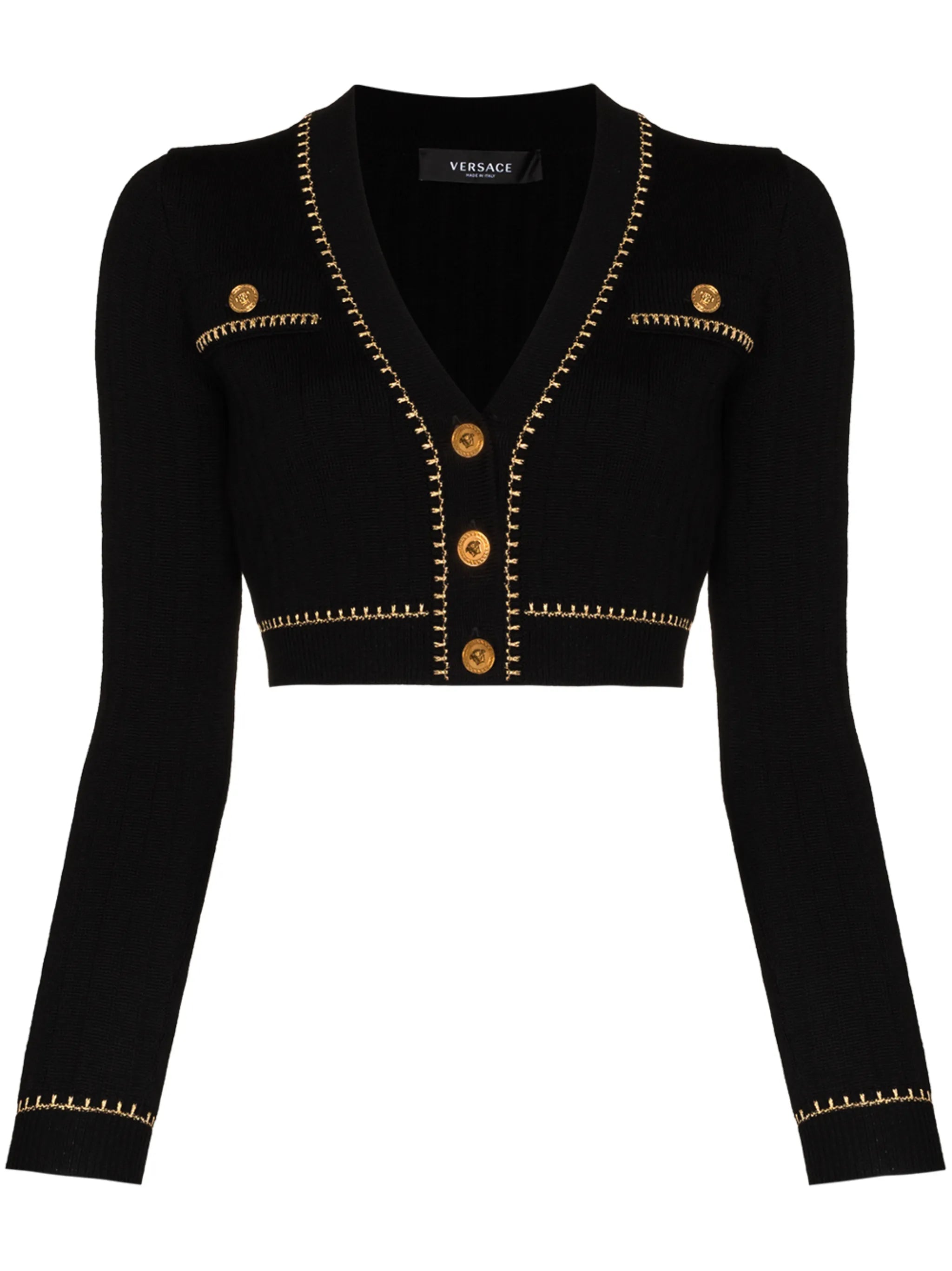 logo-button cropped cardigan