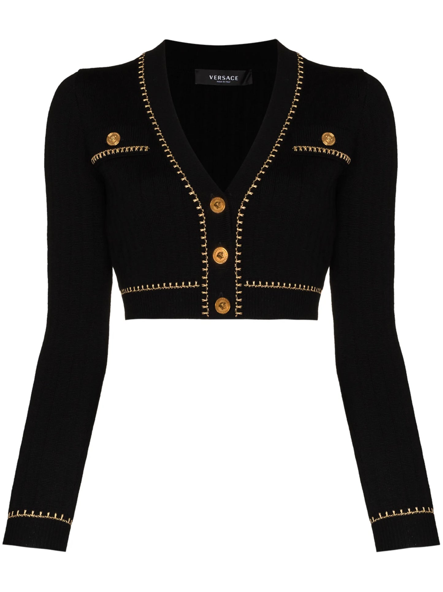 logo-button cropped cardigan