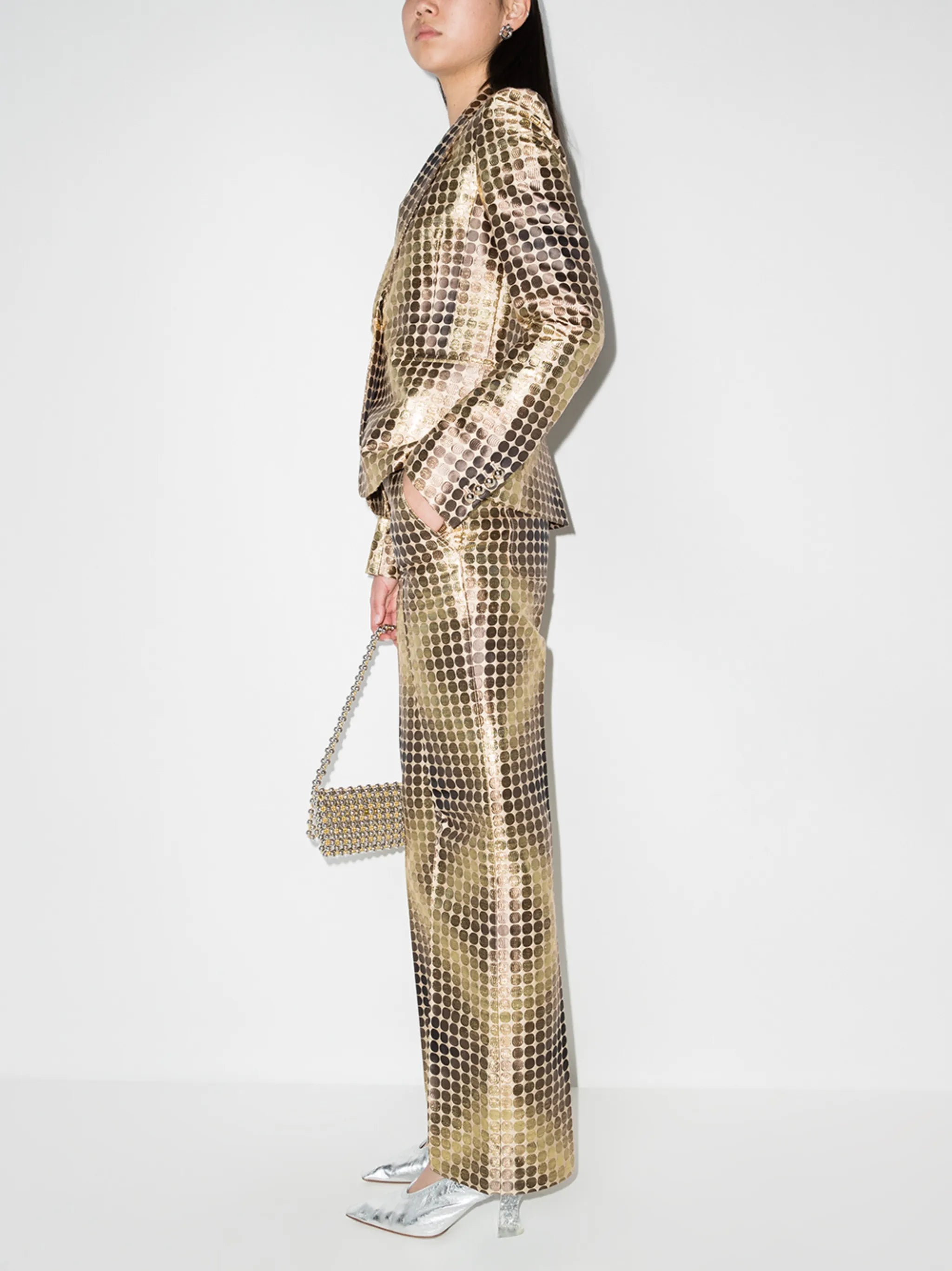 Disco lurex-jacquard trousers
