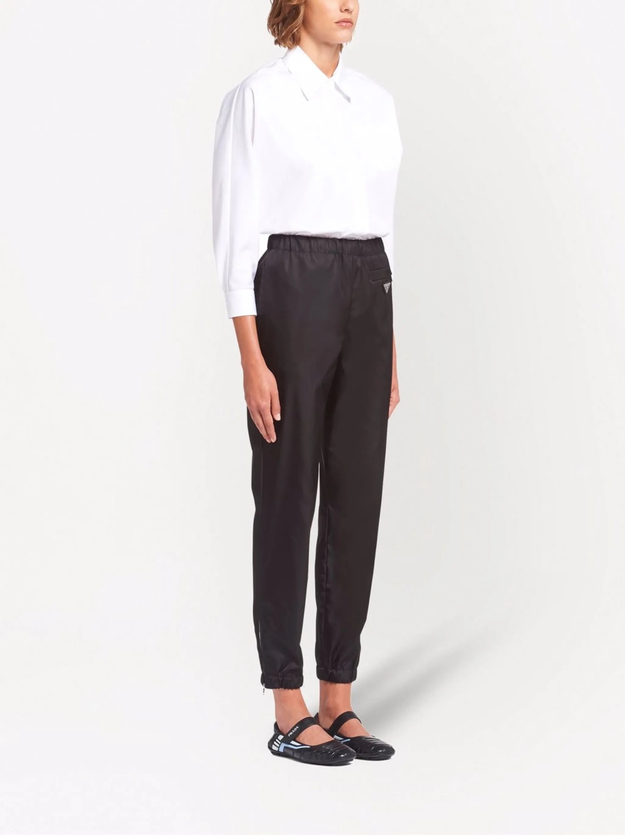Re-Nylon gabardine trousers