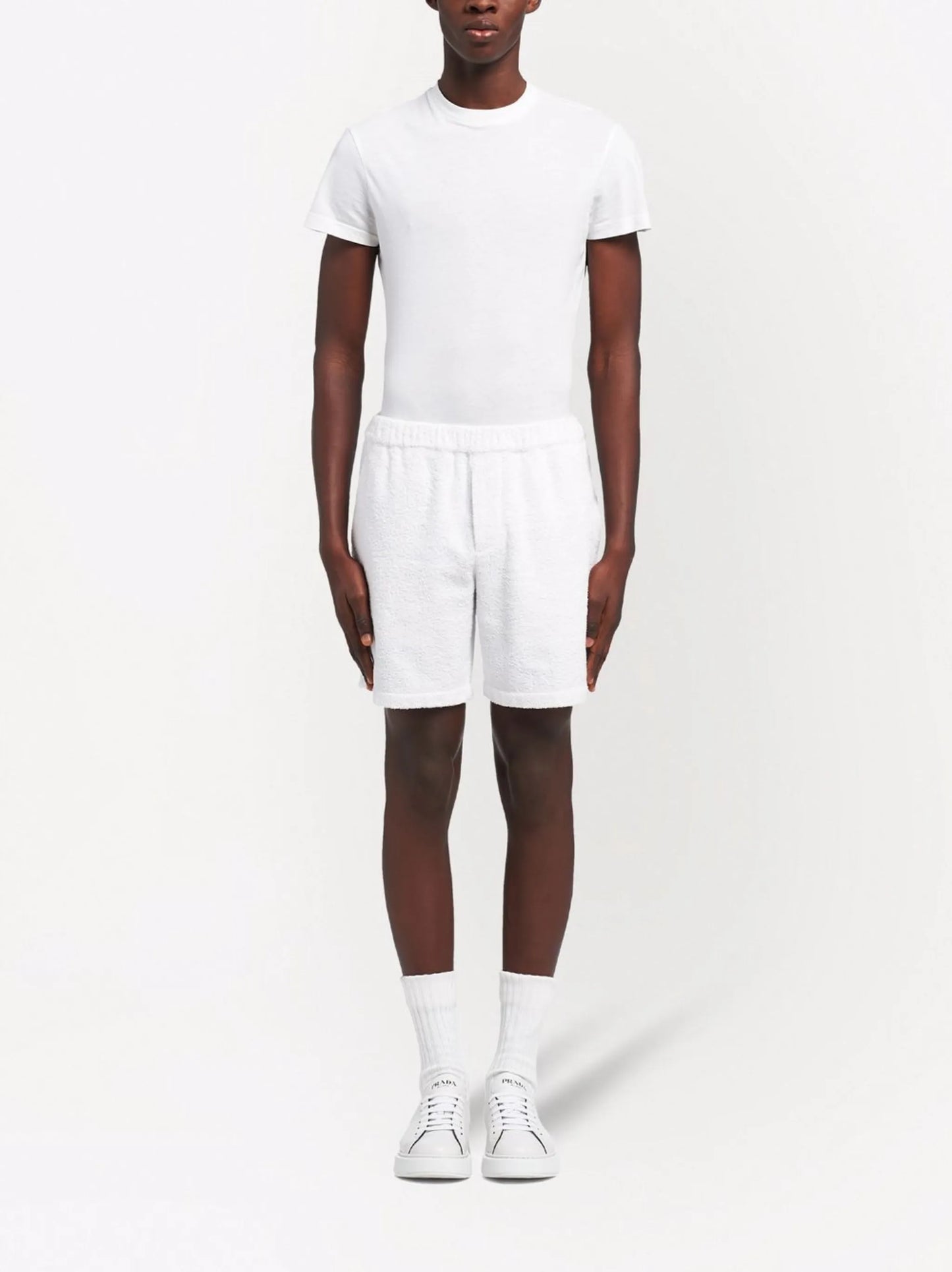 triangle-logo terrycloth shorts