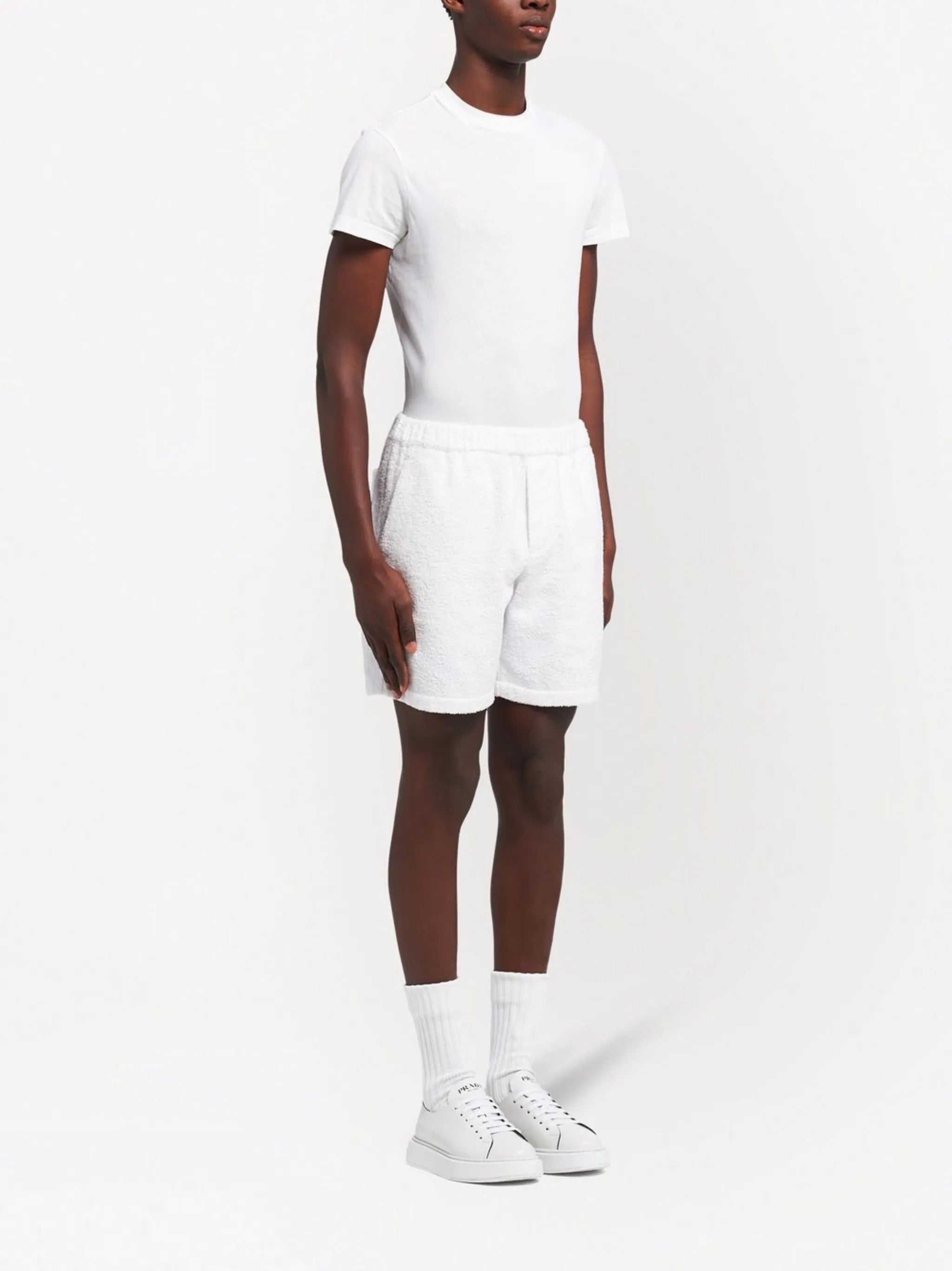 triangle-logo terrycloth shorts