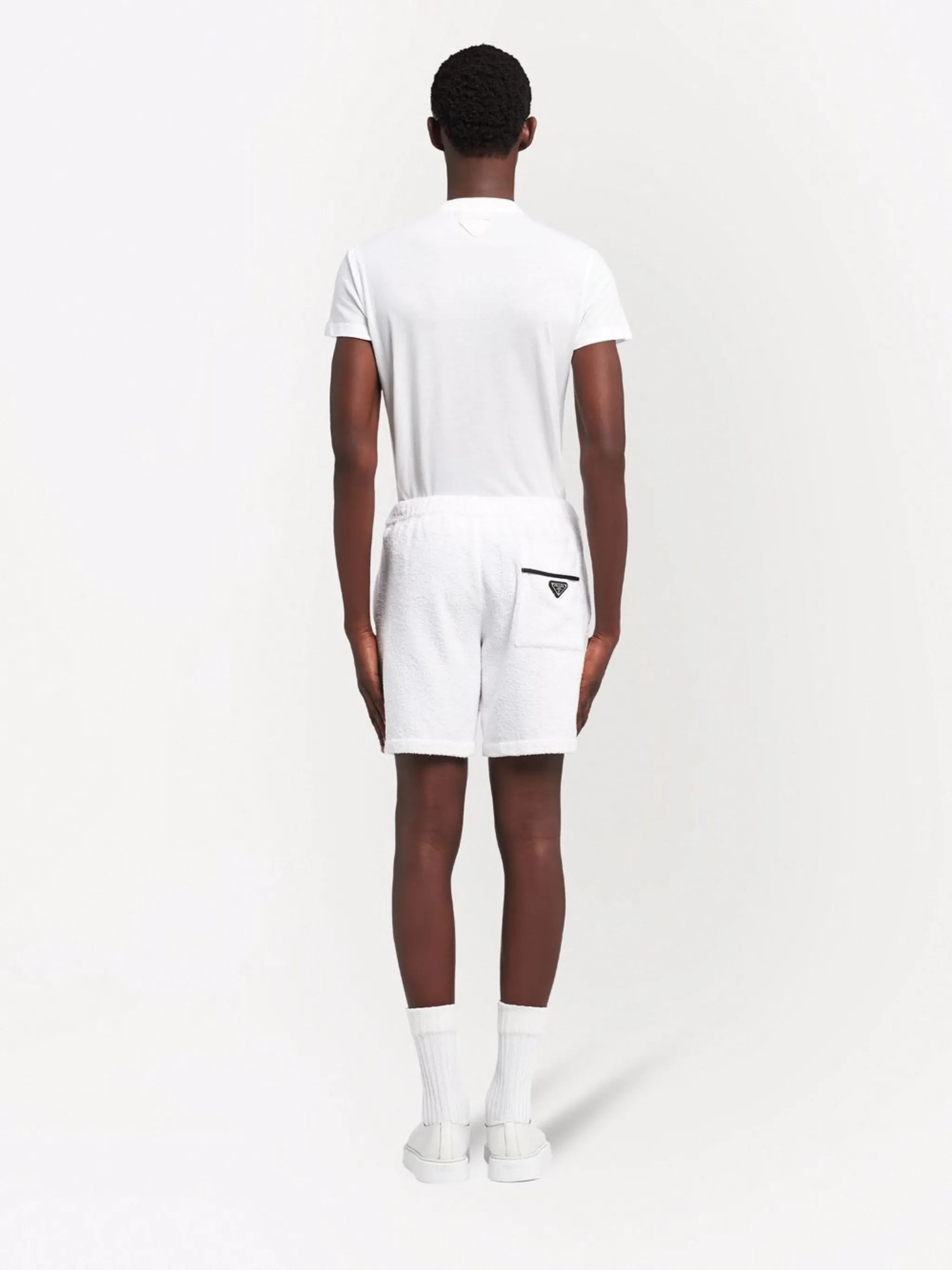 triangle-logo terrycloth shorts