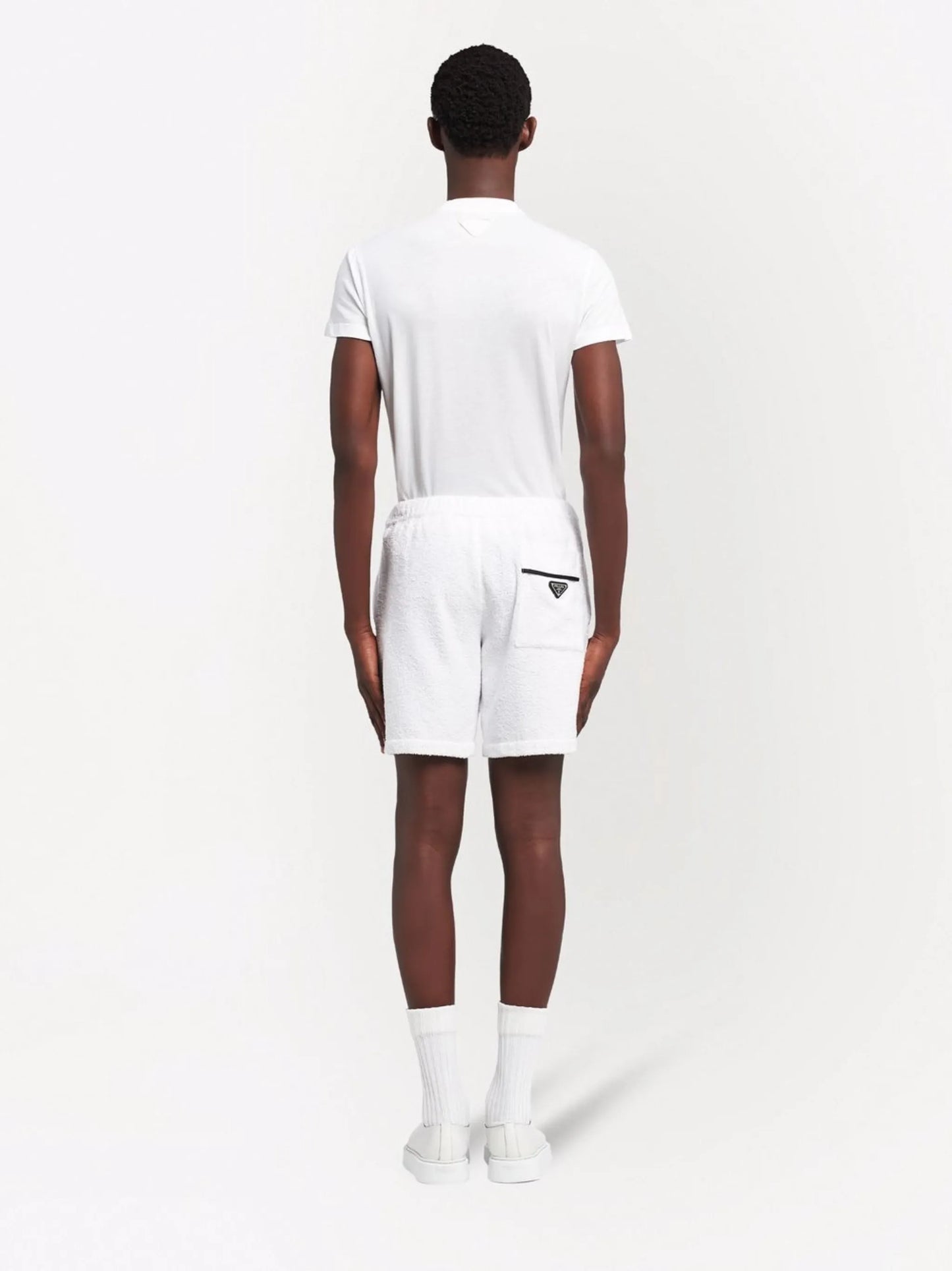triangle-logo terrycloth shorts