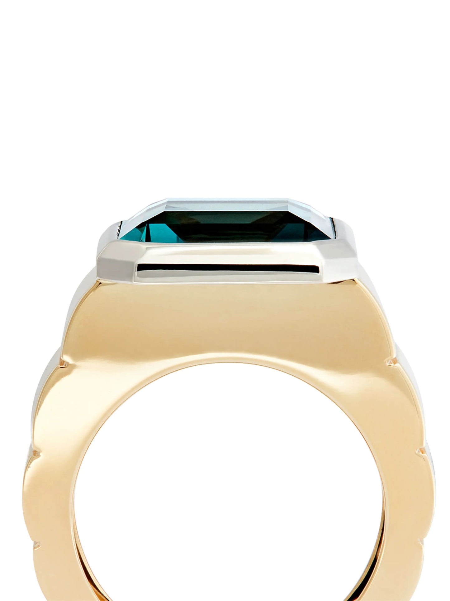 9kt yellow gold princess cut topaz signet ring