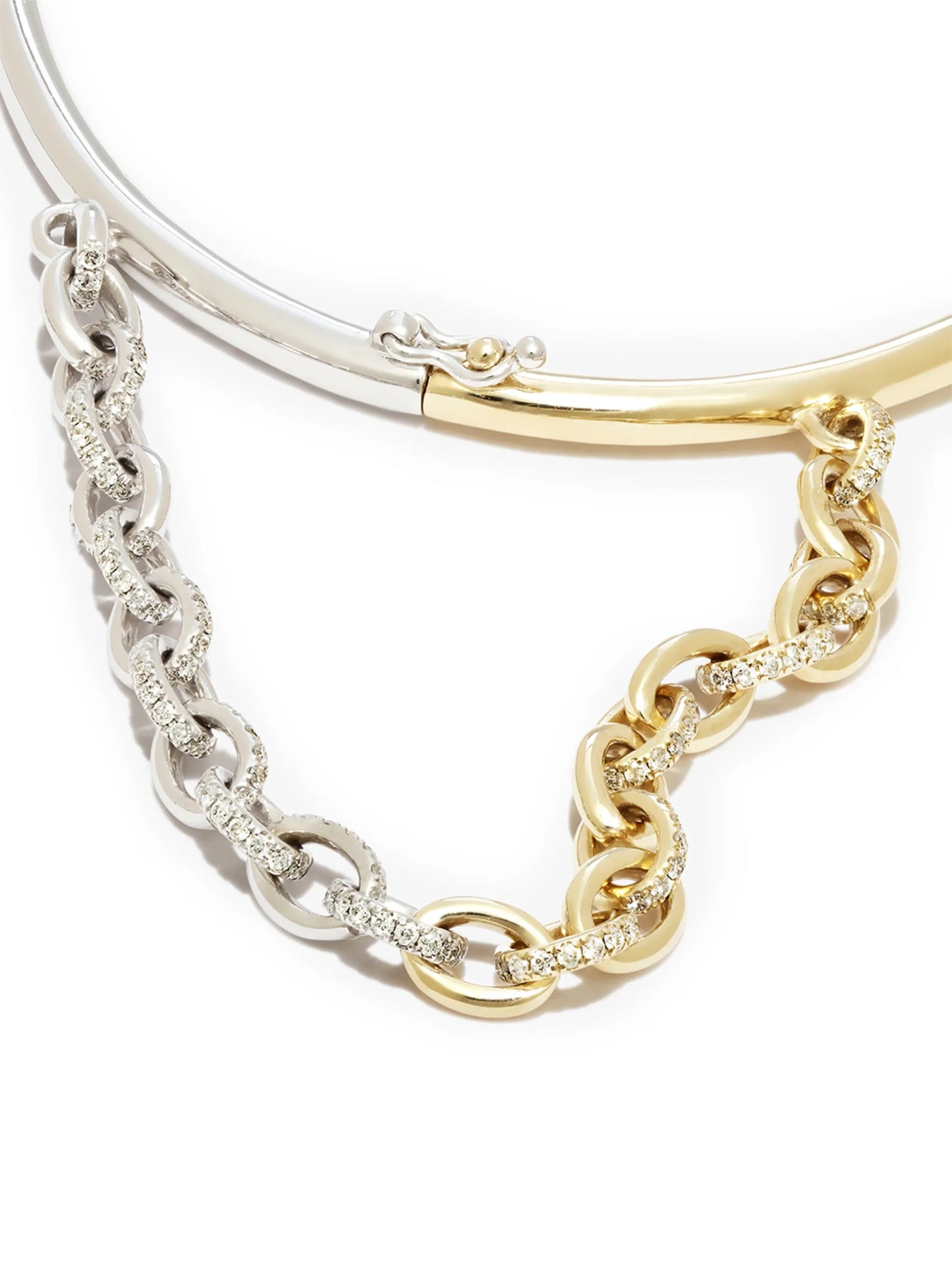 9kt yellow and white gold chain-link bracelet