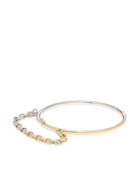 9kt yellow and white gold chain-link bracelet