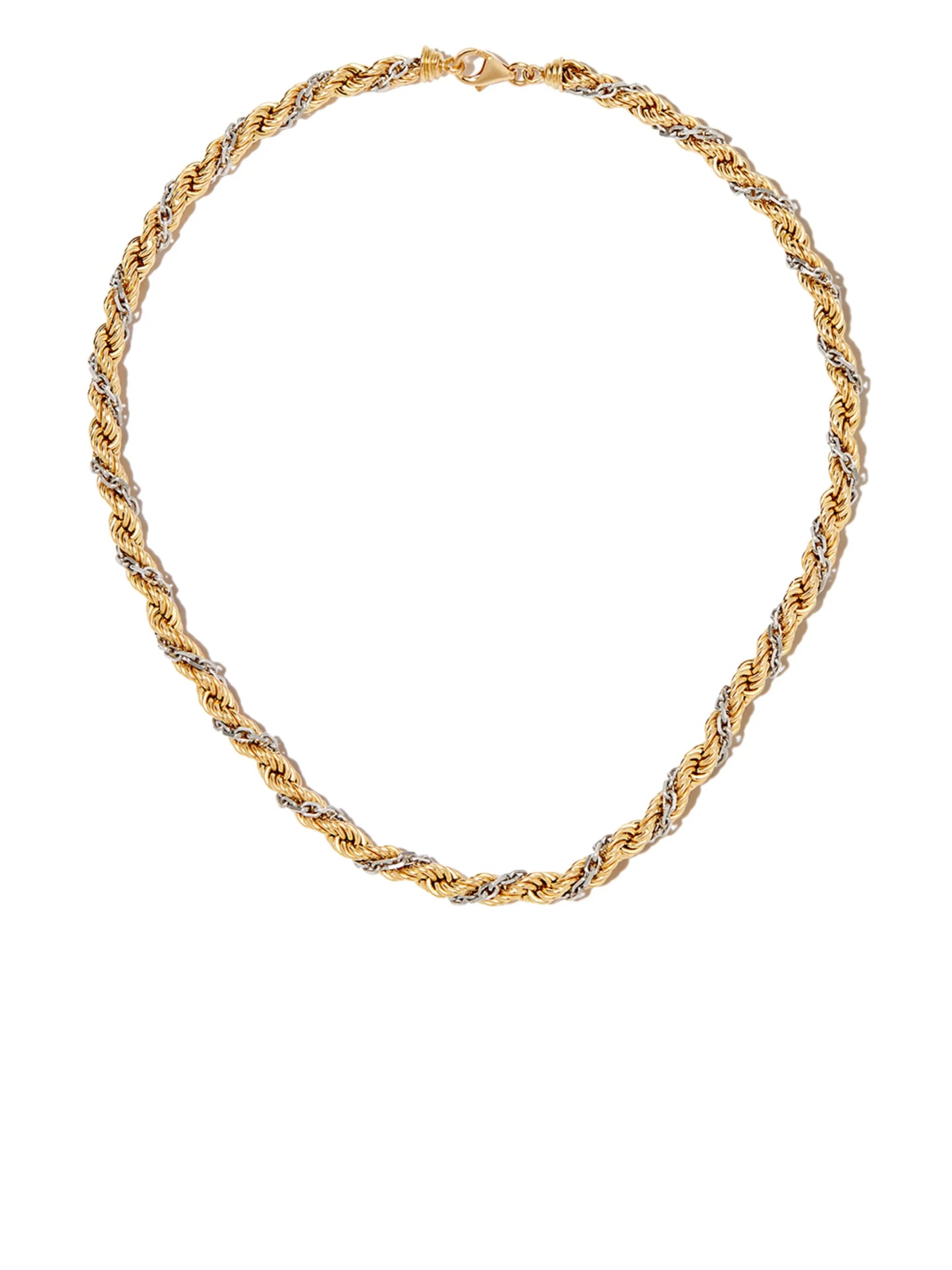 18kt yellow and white gold rope-chain necklace