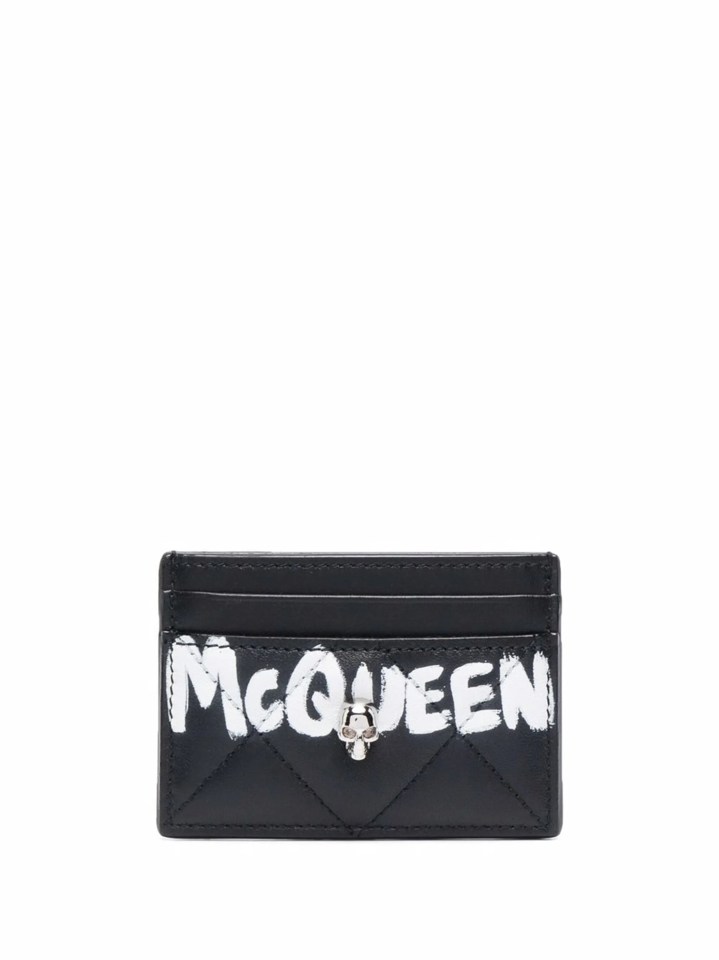 skull-embellishment quilted wallet