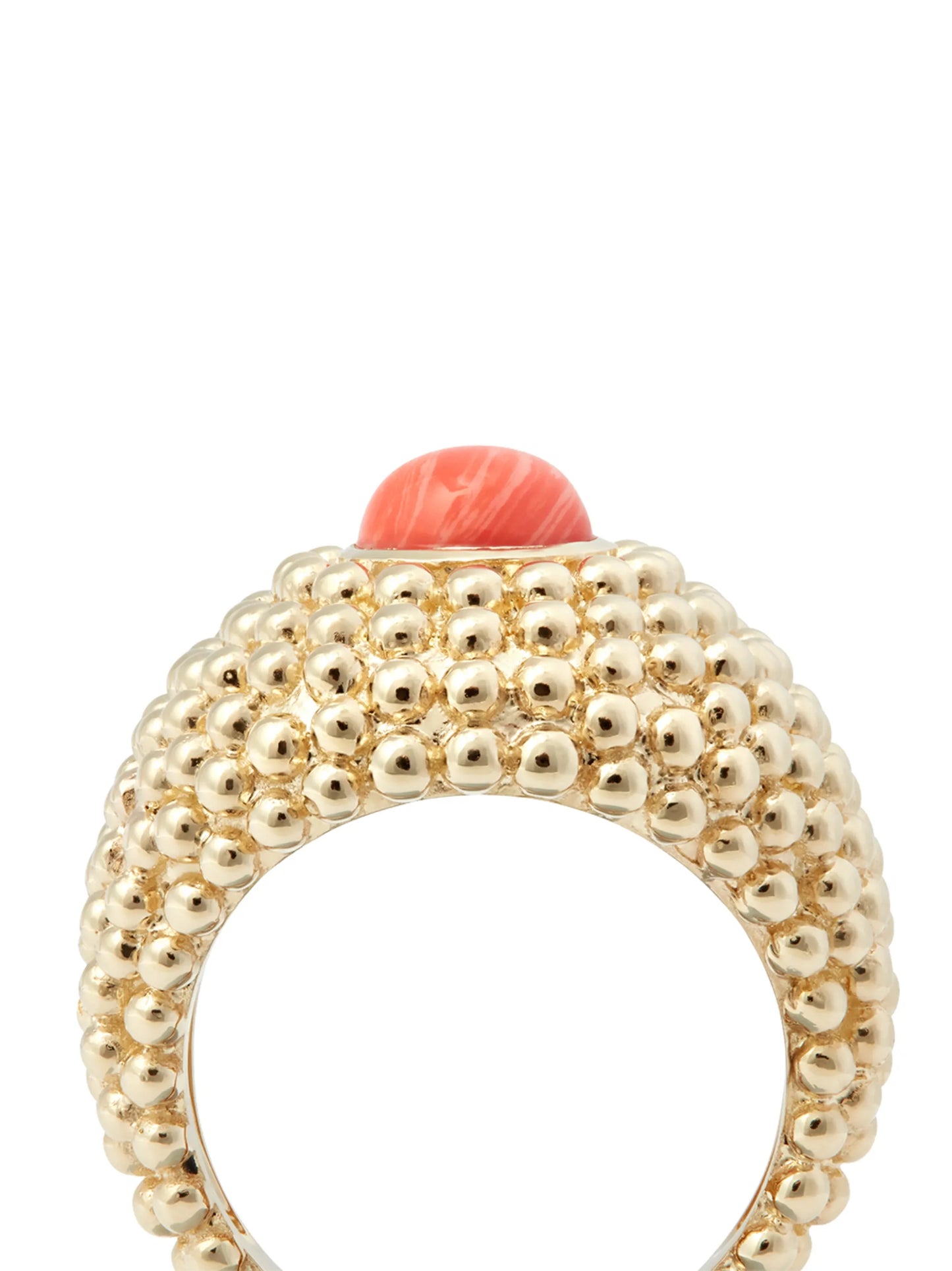 9kt yellow gold Bulle coral signet ring