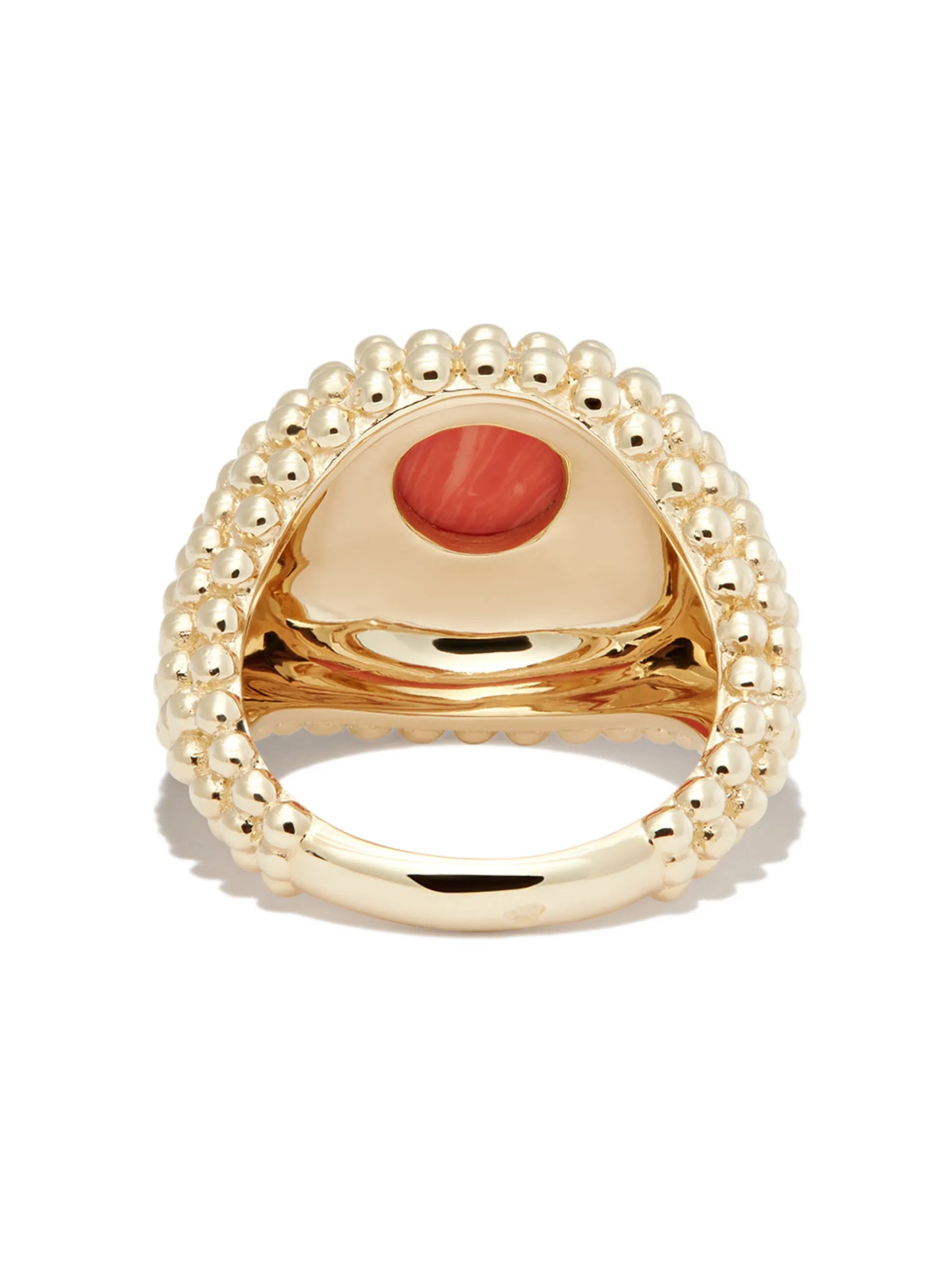 9kt yellow gold Bulle coral signet ring