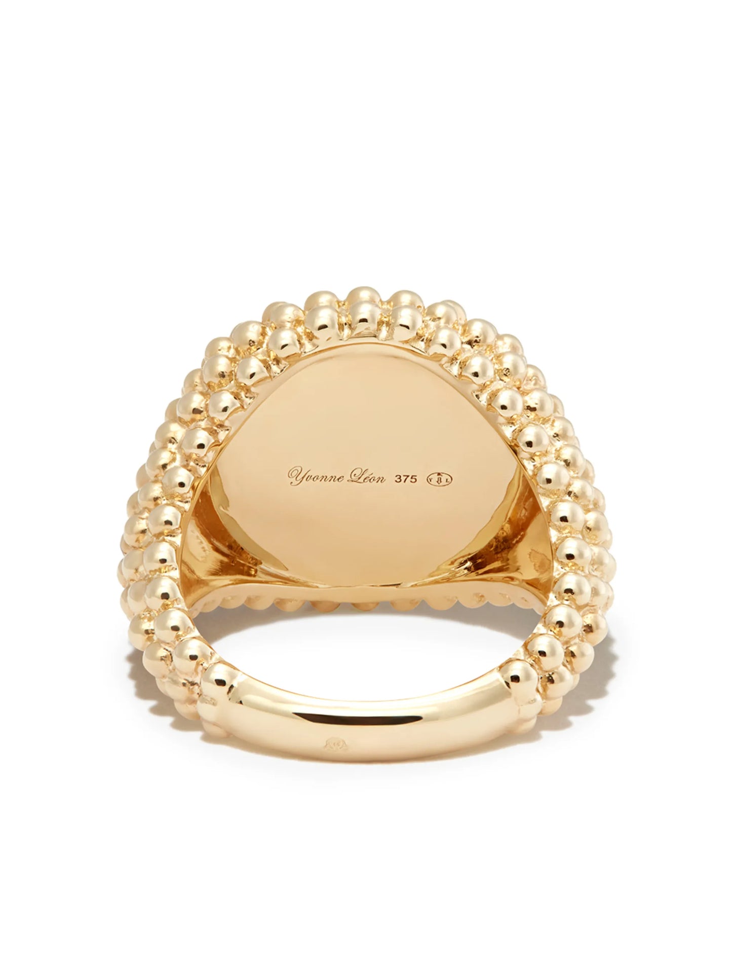 9kt yellow gold Labyrinth signet ring