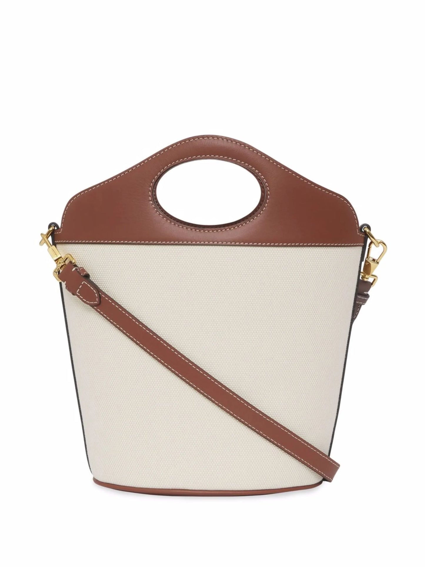 small two-tone bucket bag