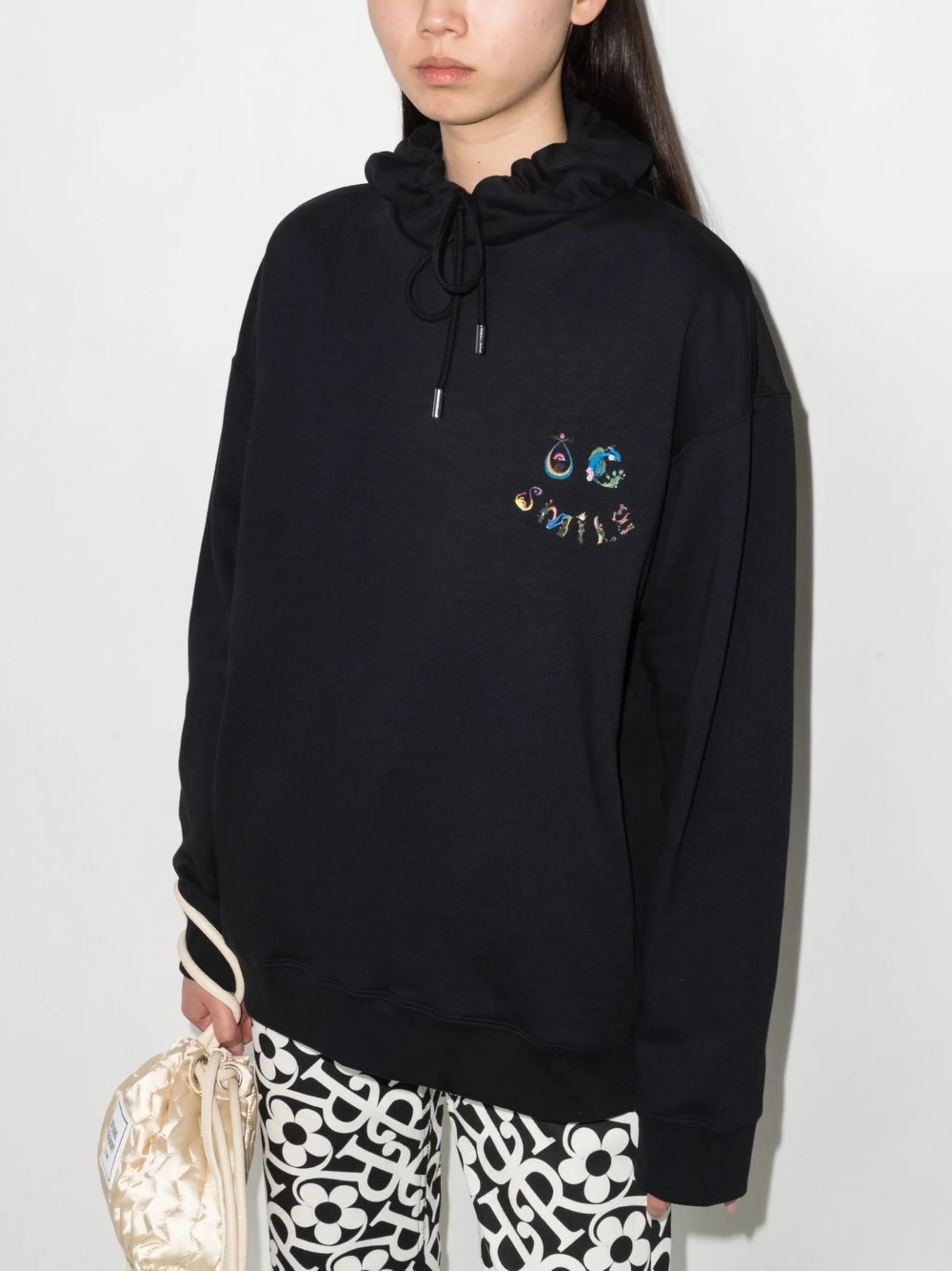 graphic-print cotton hoodie