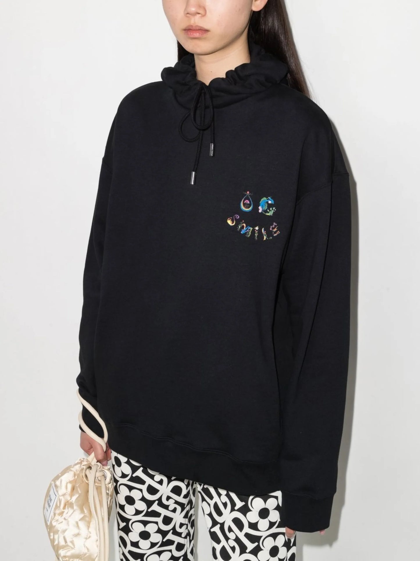 graphic-print cotton hoodie