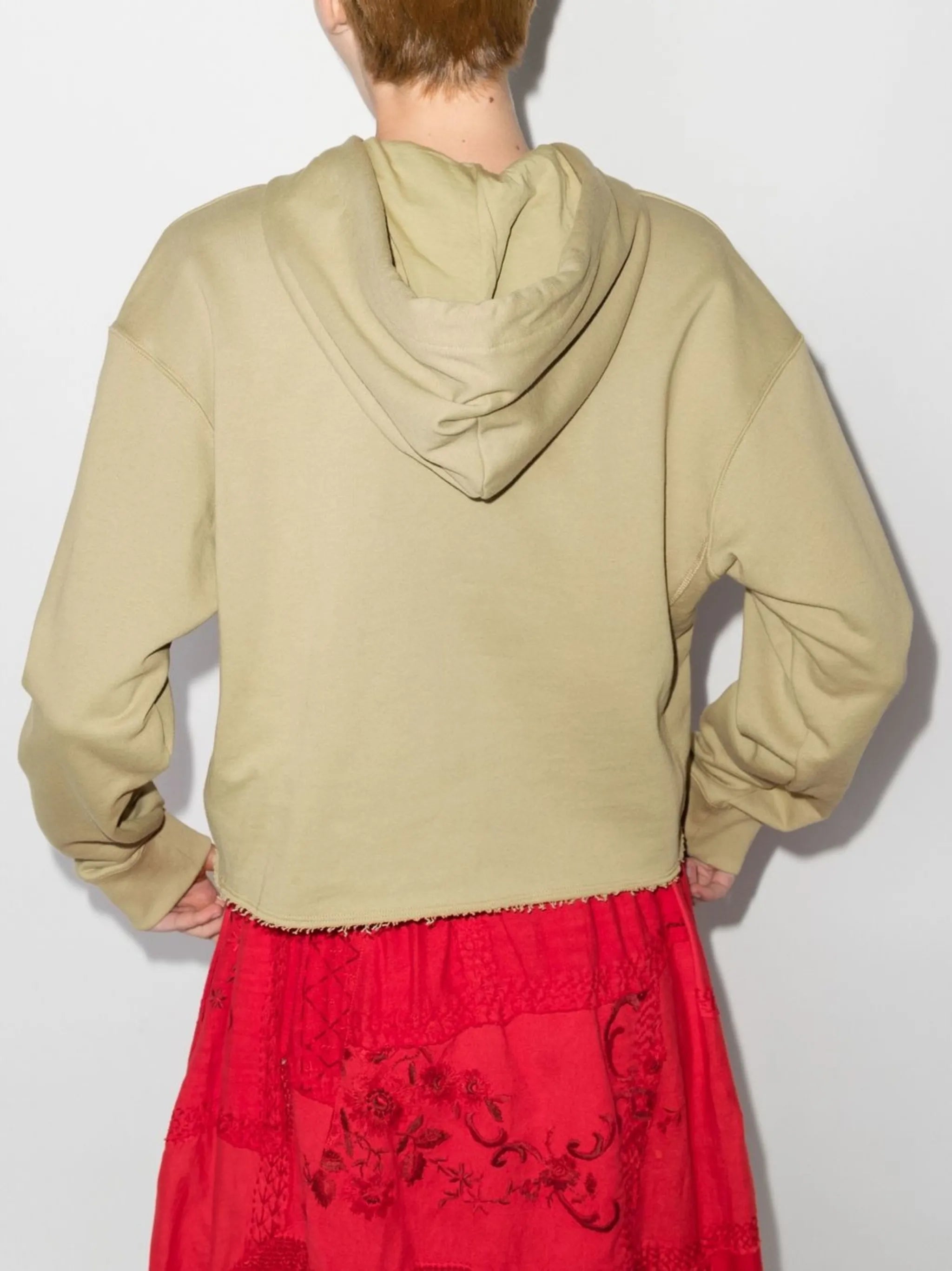 smile-print cropped hoodie