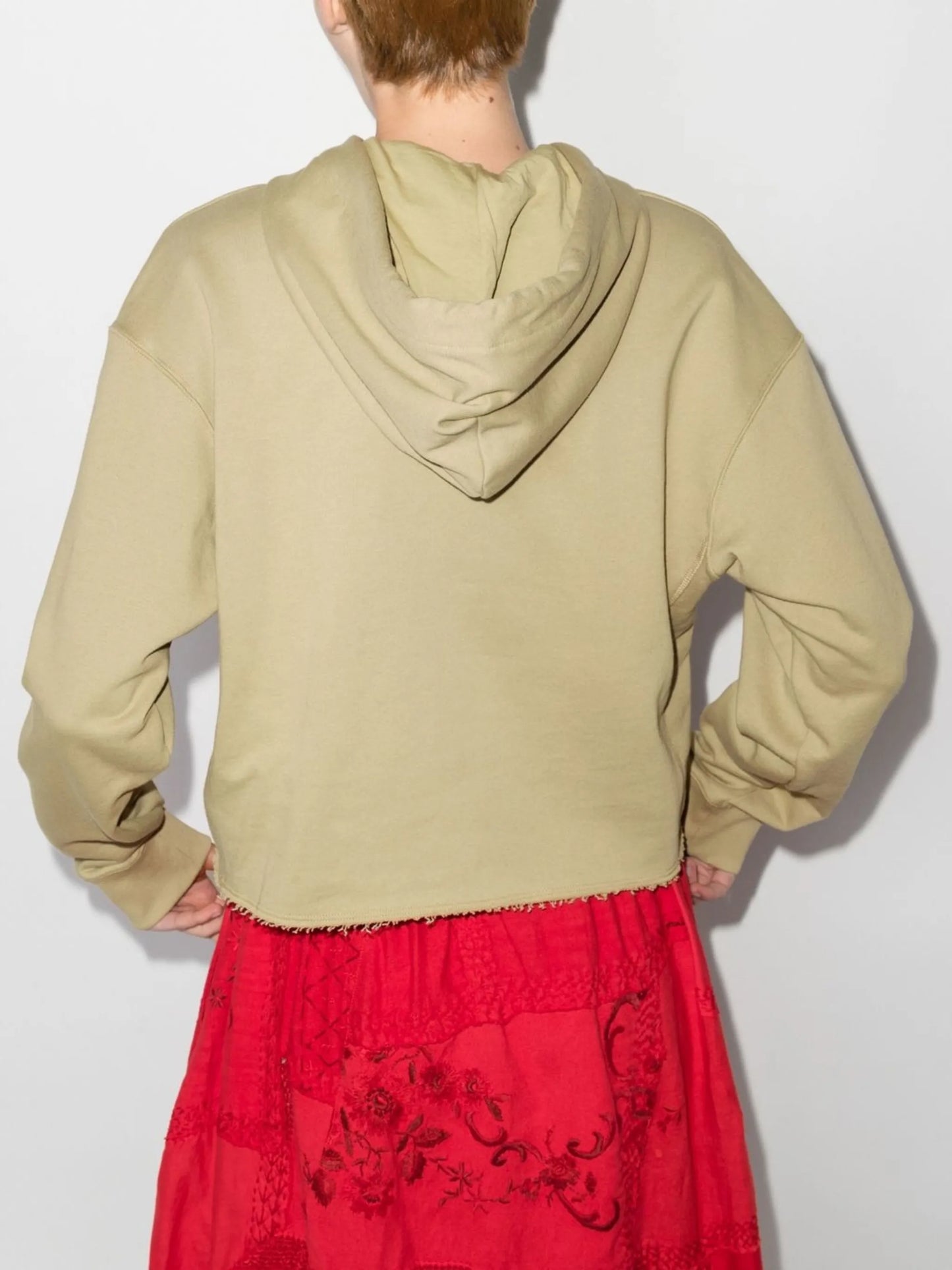 smile-print cropped hoodie