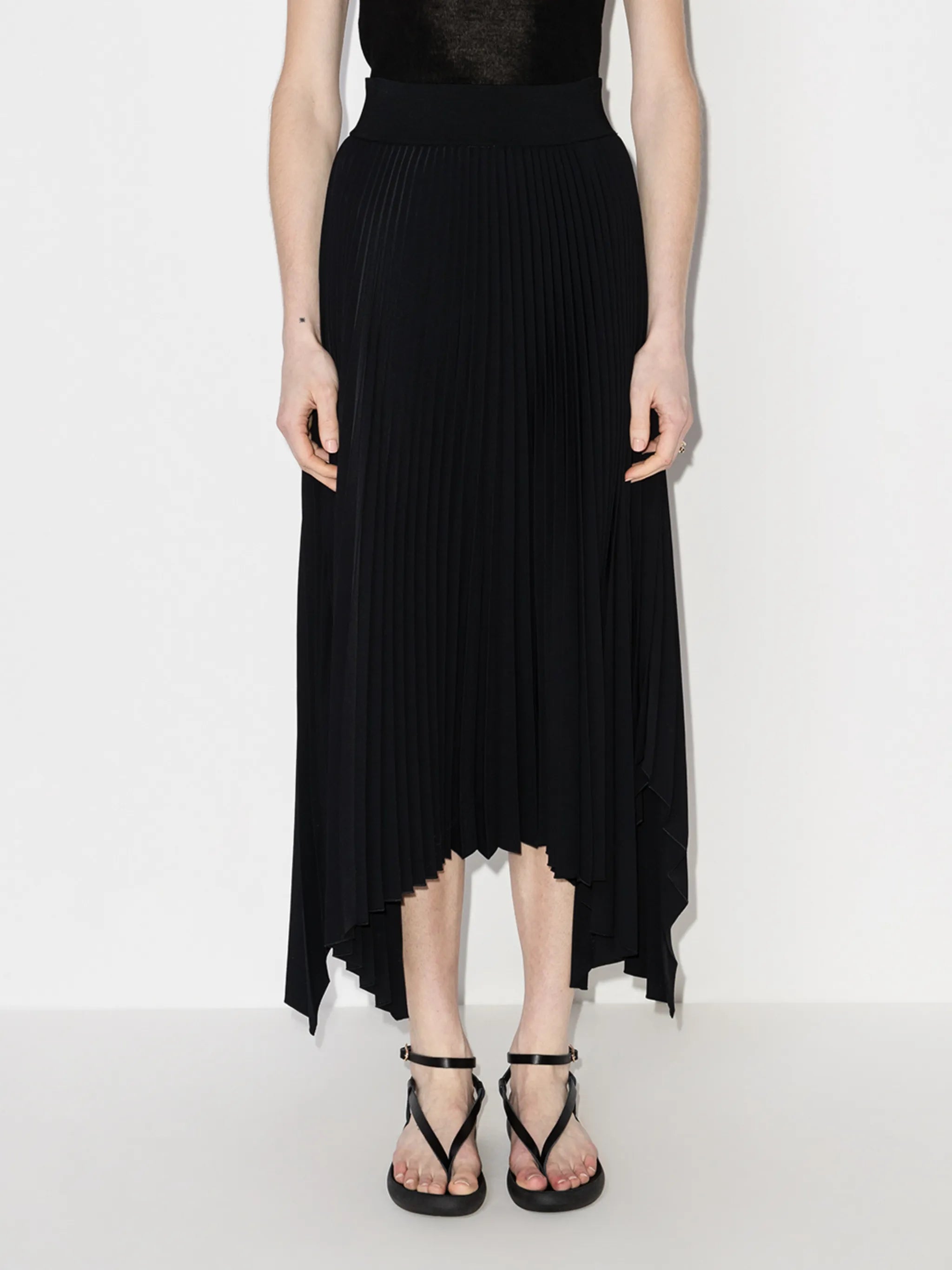 accordion pleated midi skirt