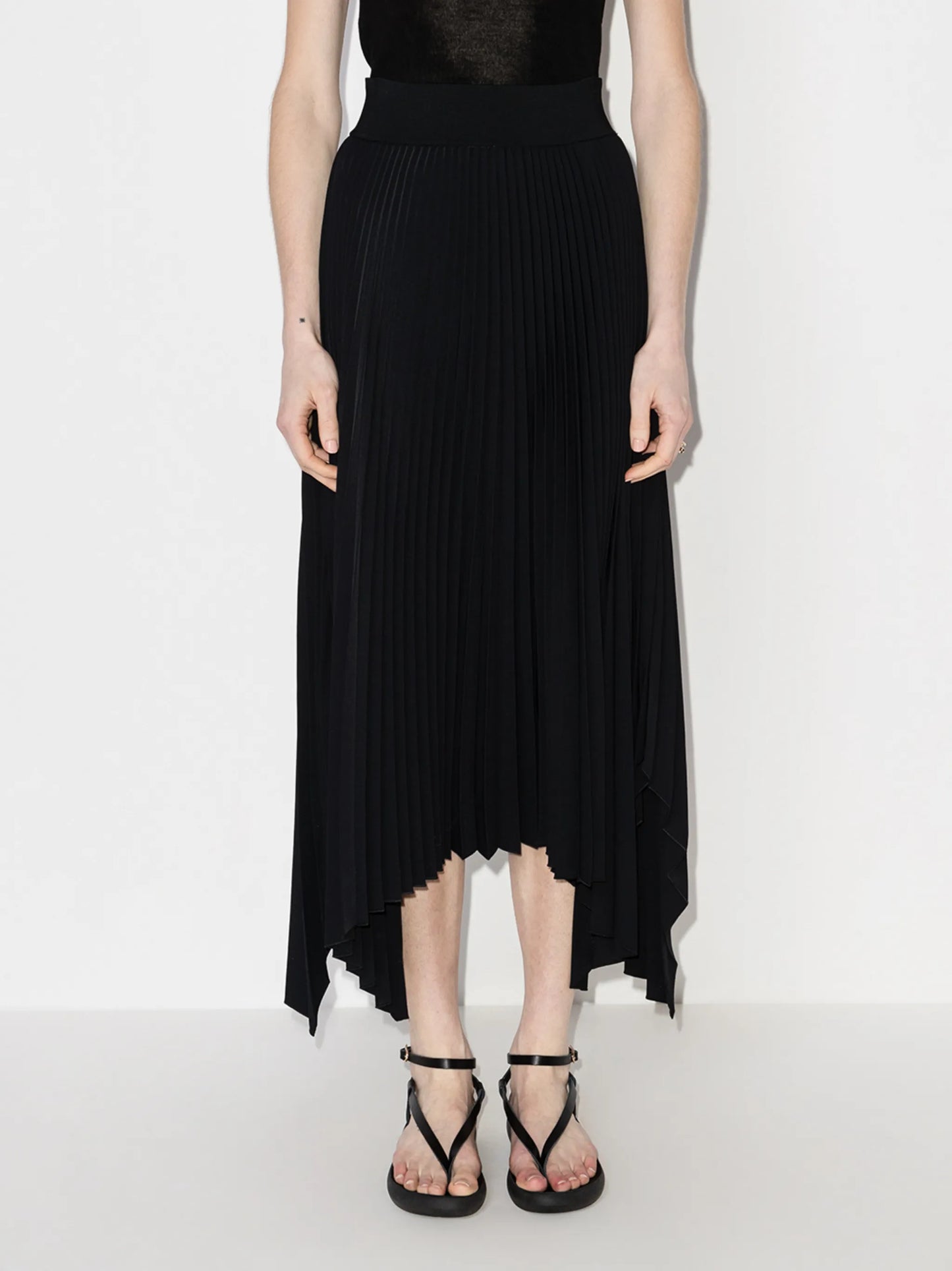 accordion pleated midi skirt