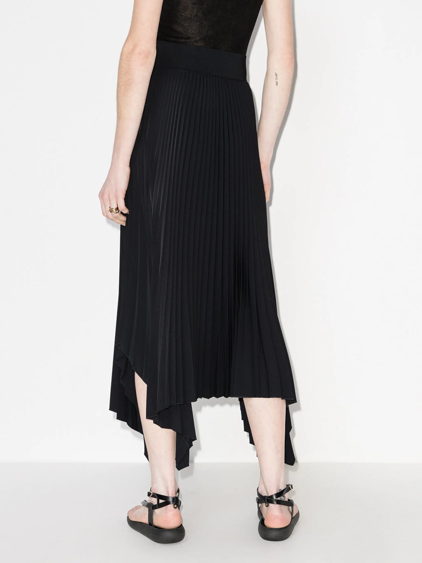 accordion pleated midi skirt