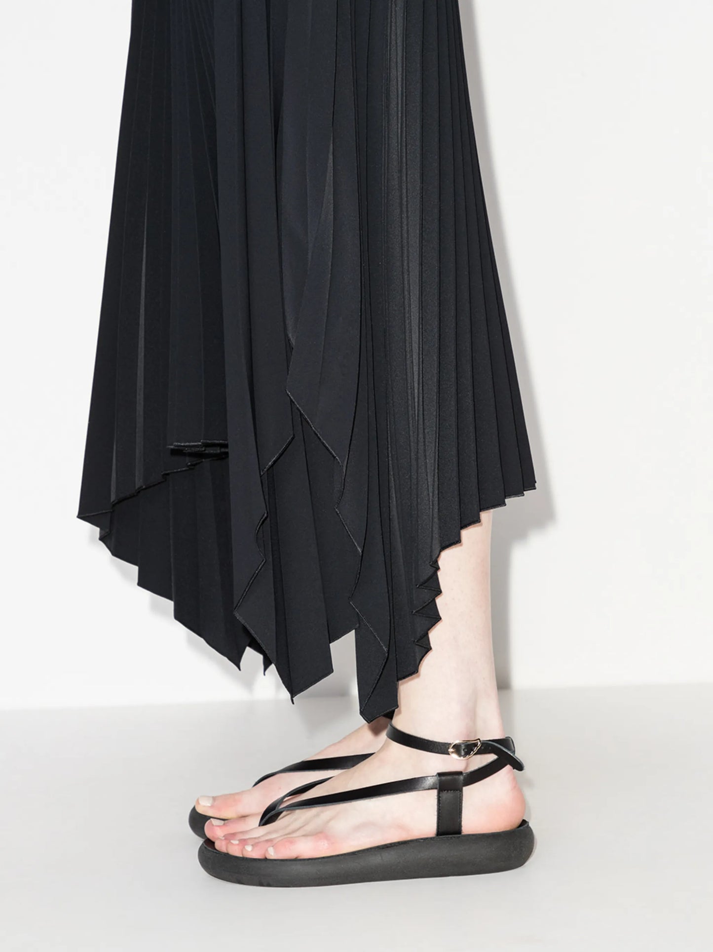 accordion pleated midi skirt