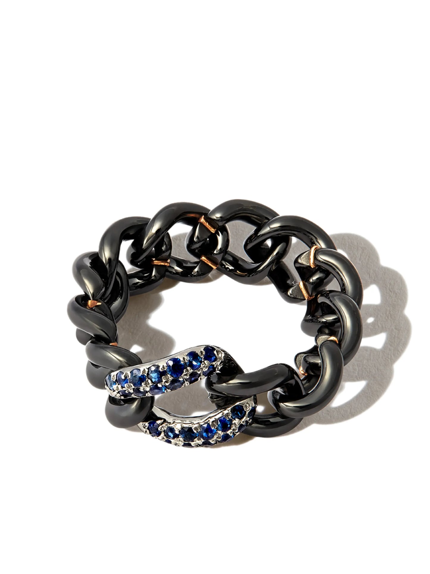 18K black gold jumbo link ring