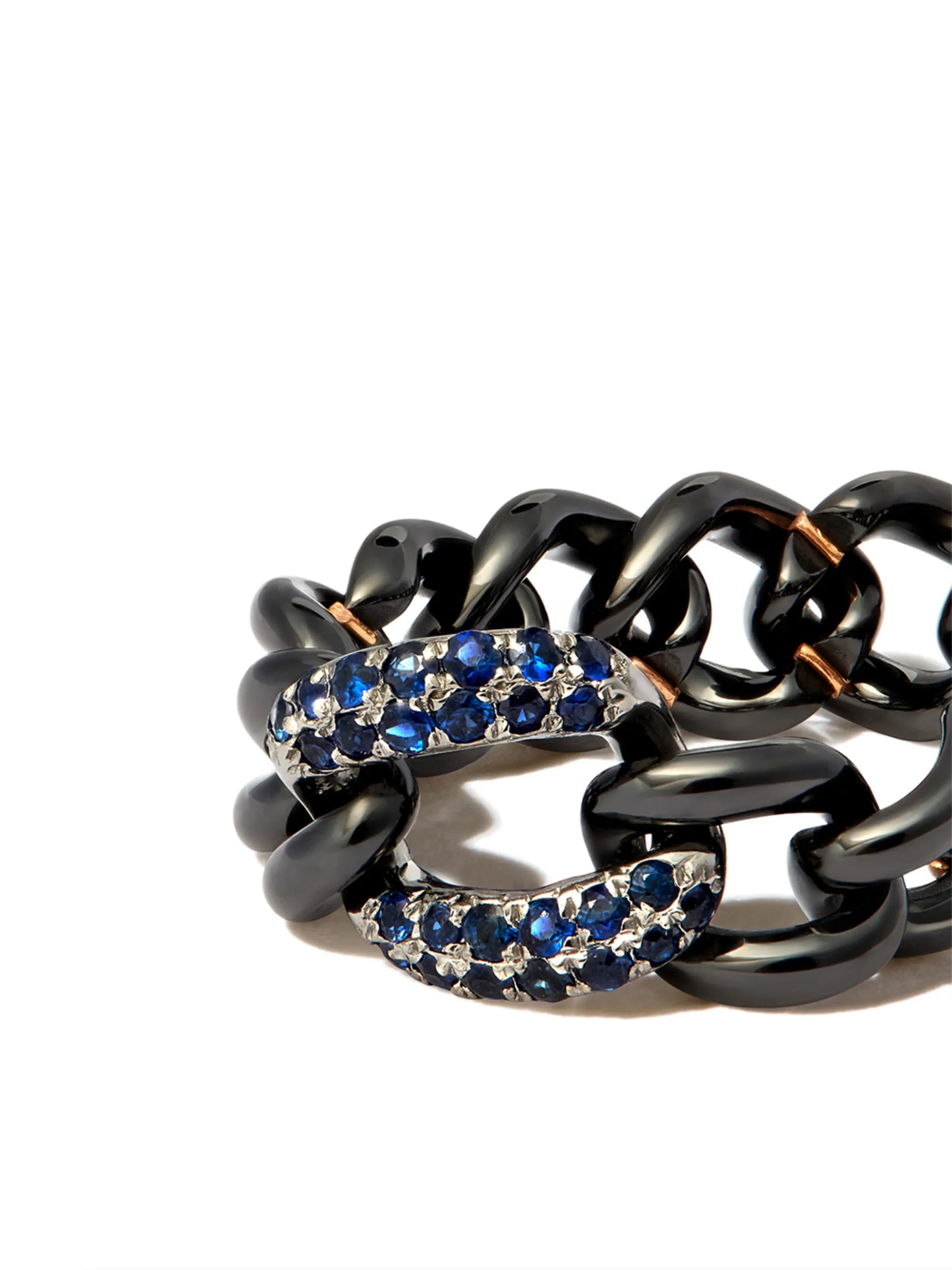 18K black gold jumbo link ring