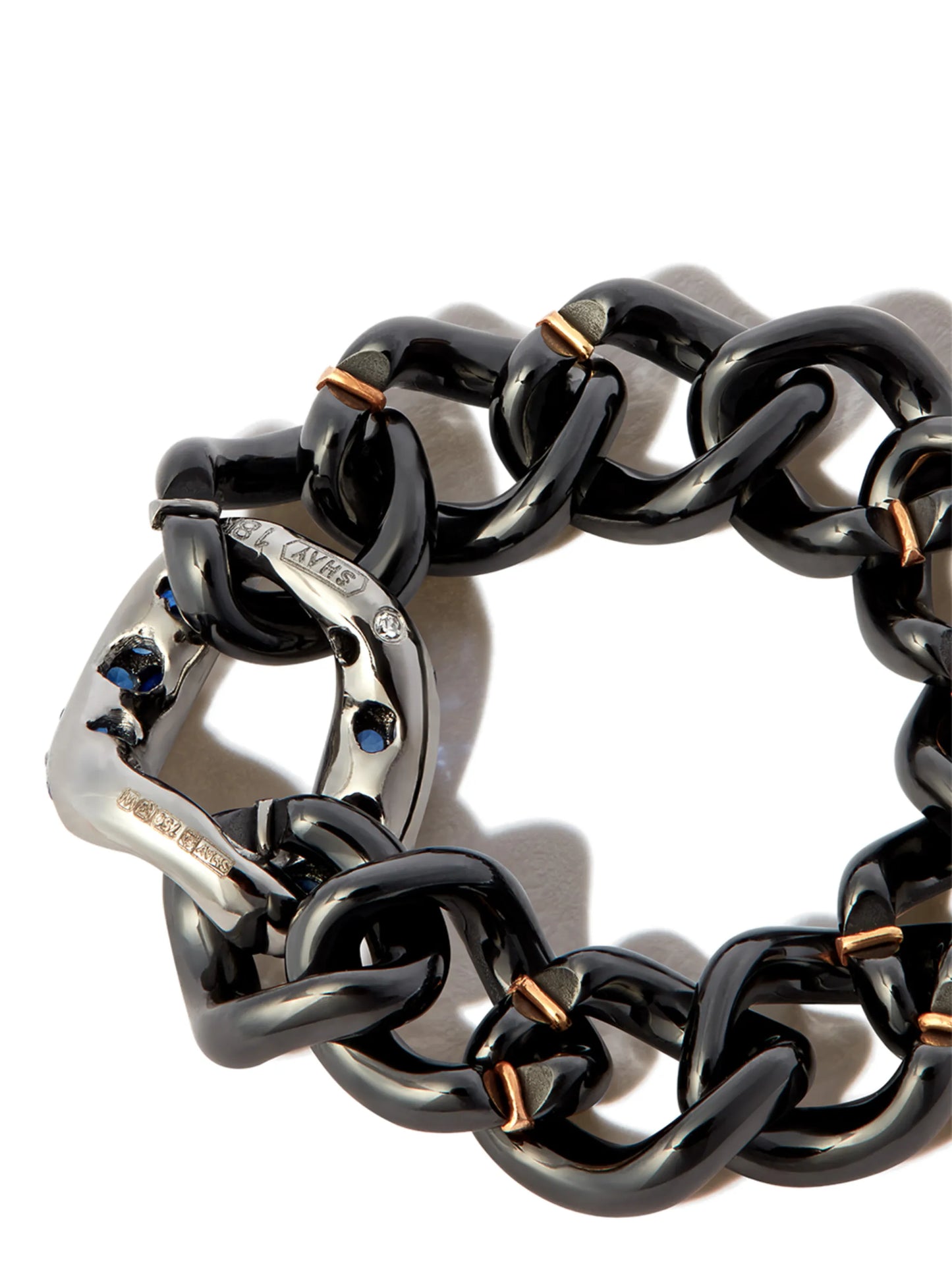 18K black gold jumbo link ring