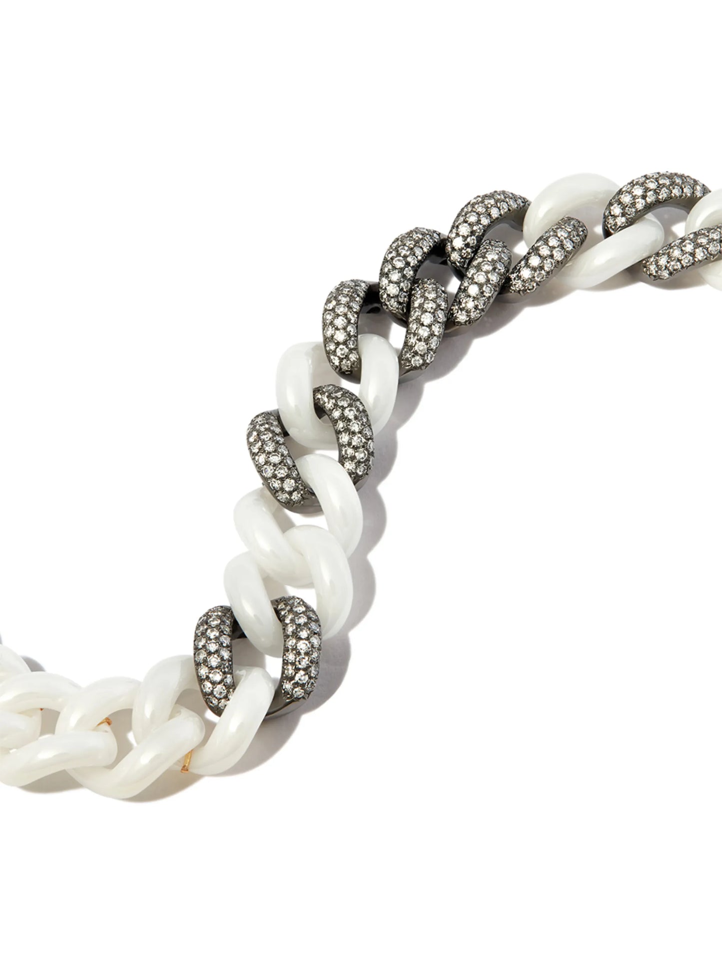 18kt black gold curb-chain diamond bracelet
