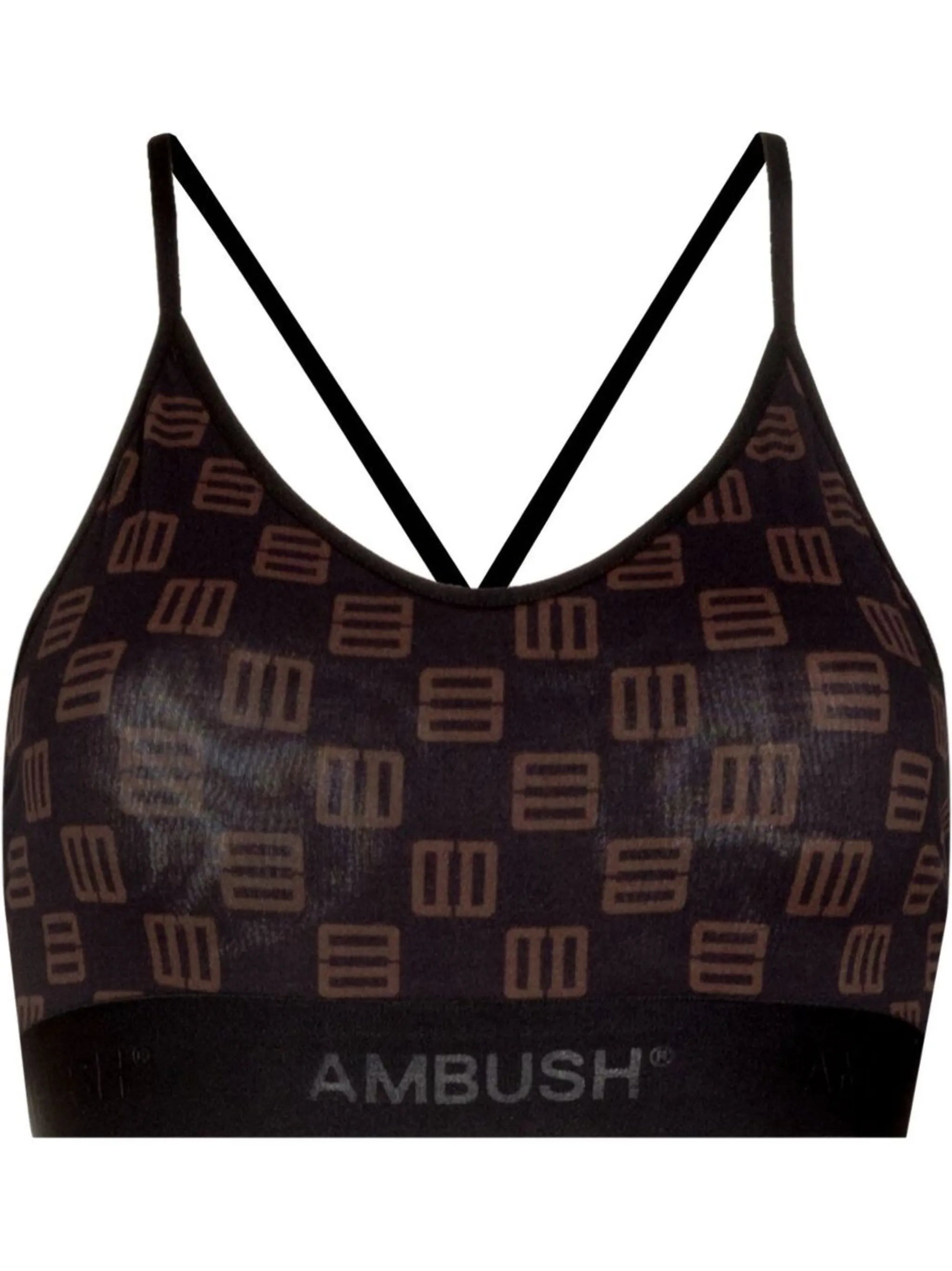 monogram-print bra top