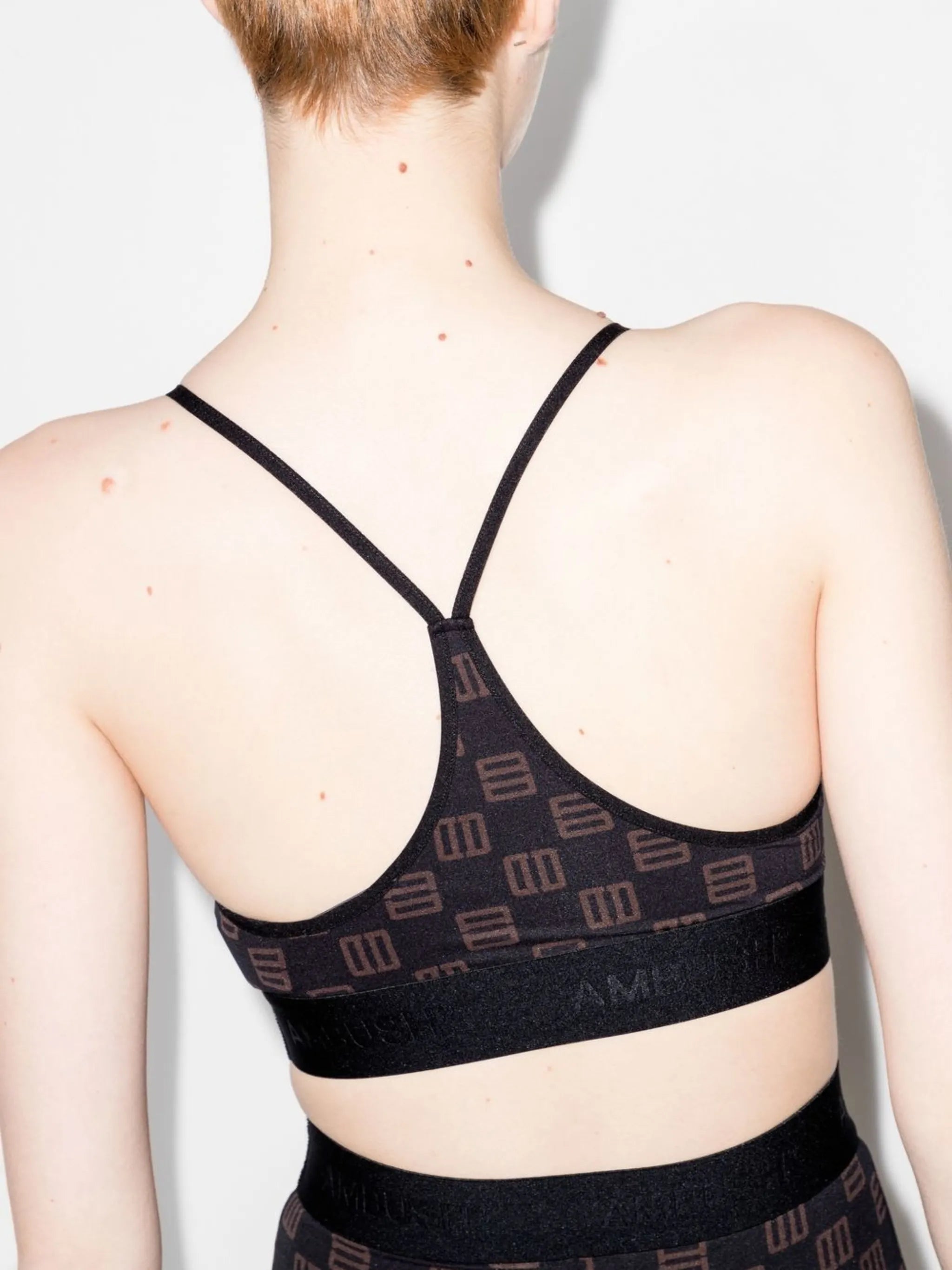 monogram-print bra top