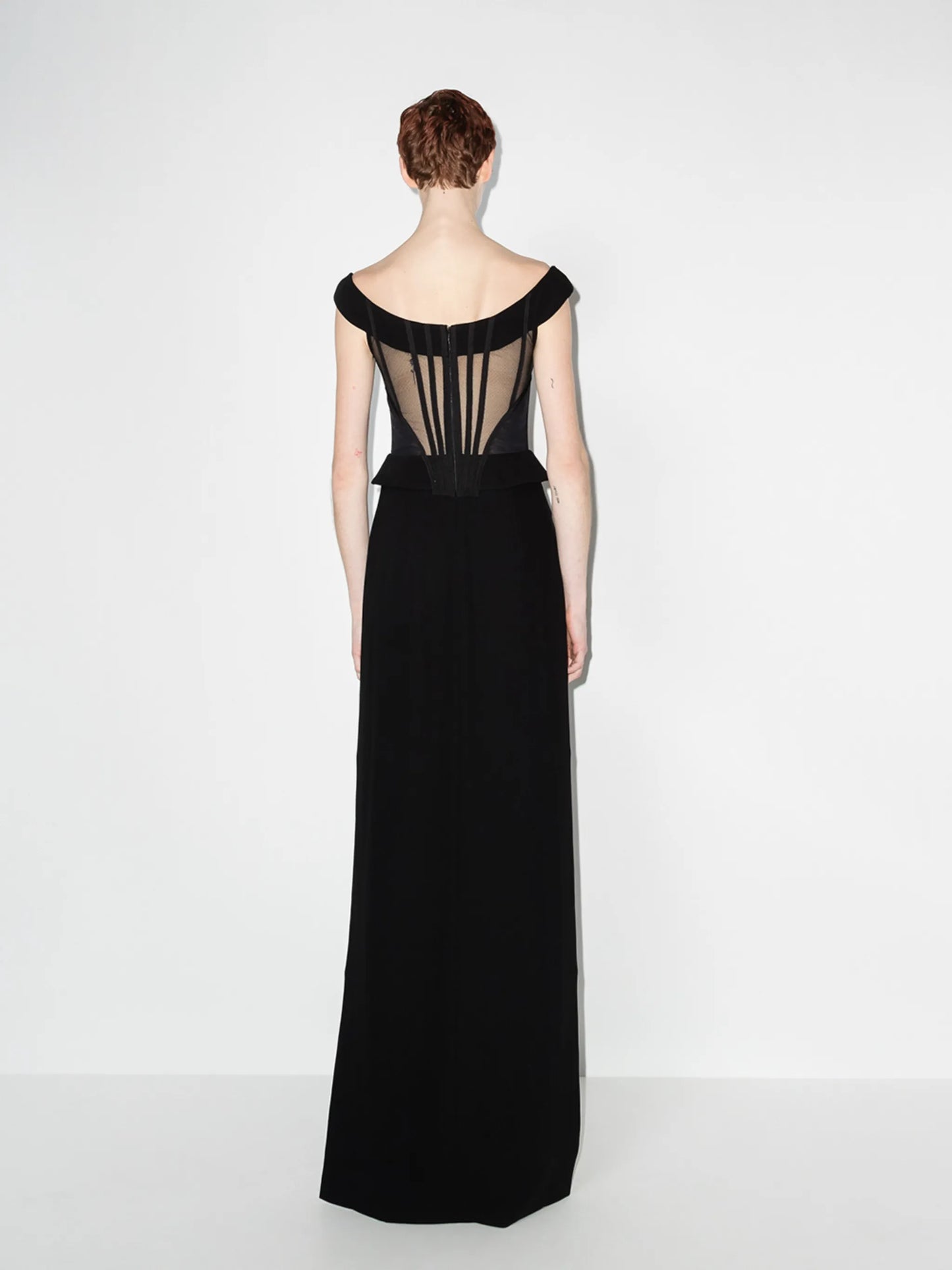 bustier side-slit gown