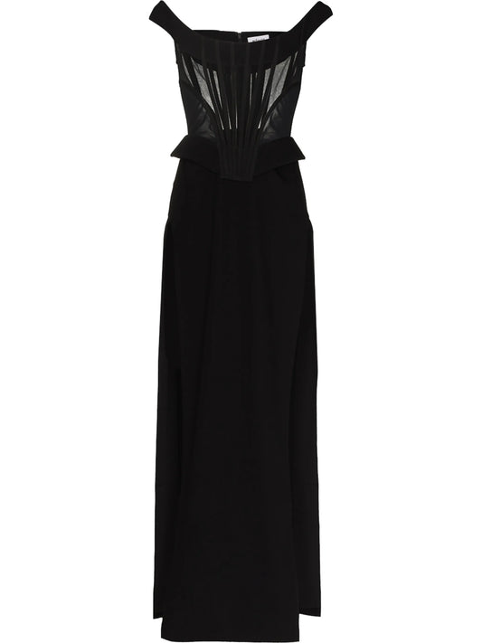 bustier side-slit gown