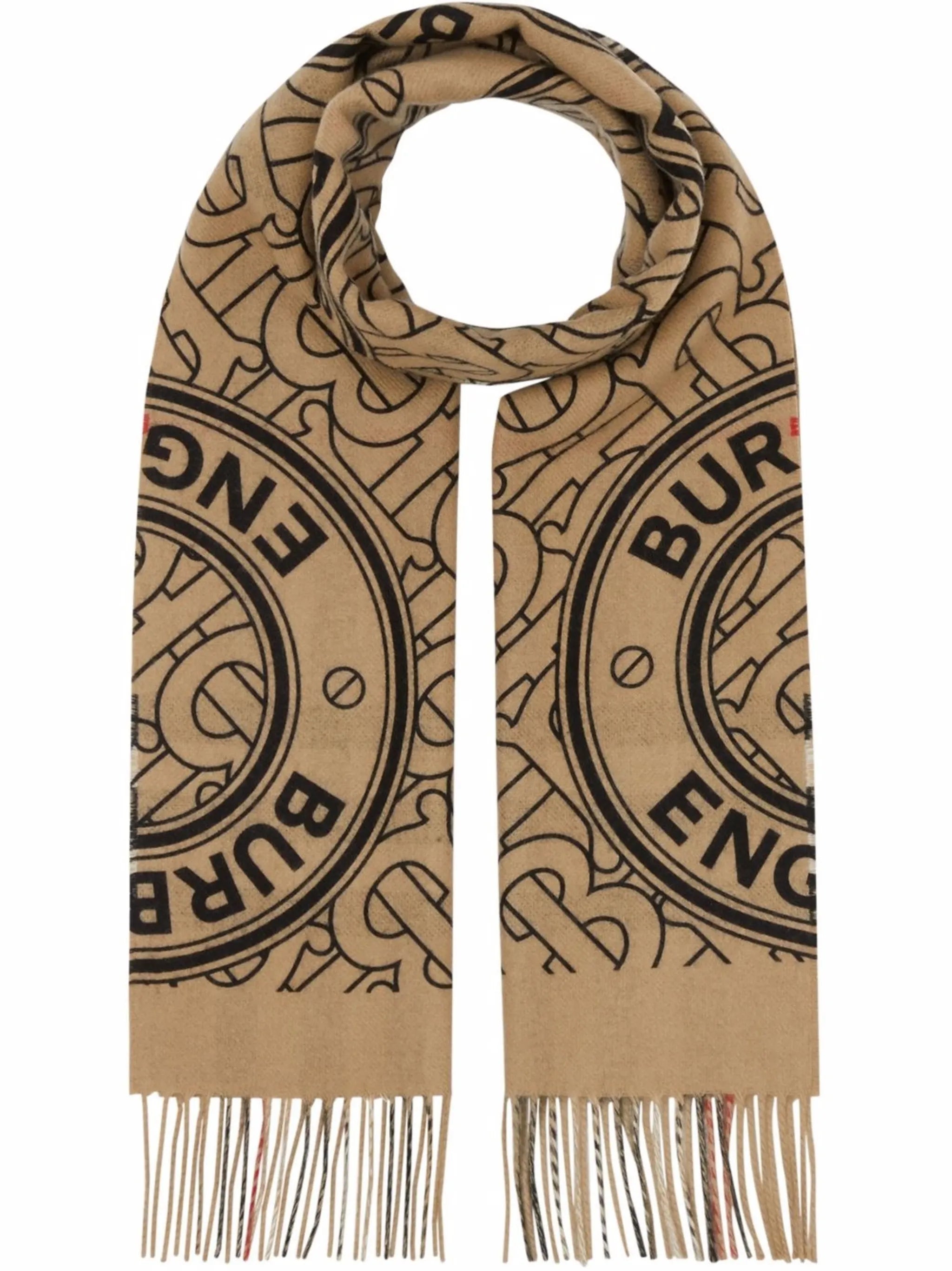 TB-monogram cashmere scarf