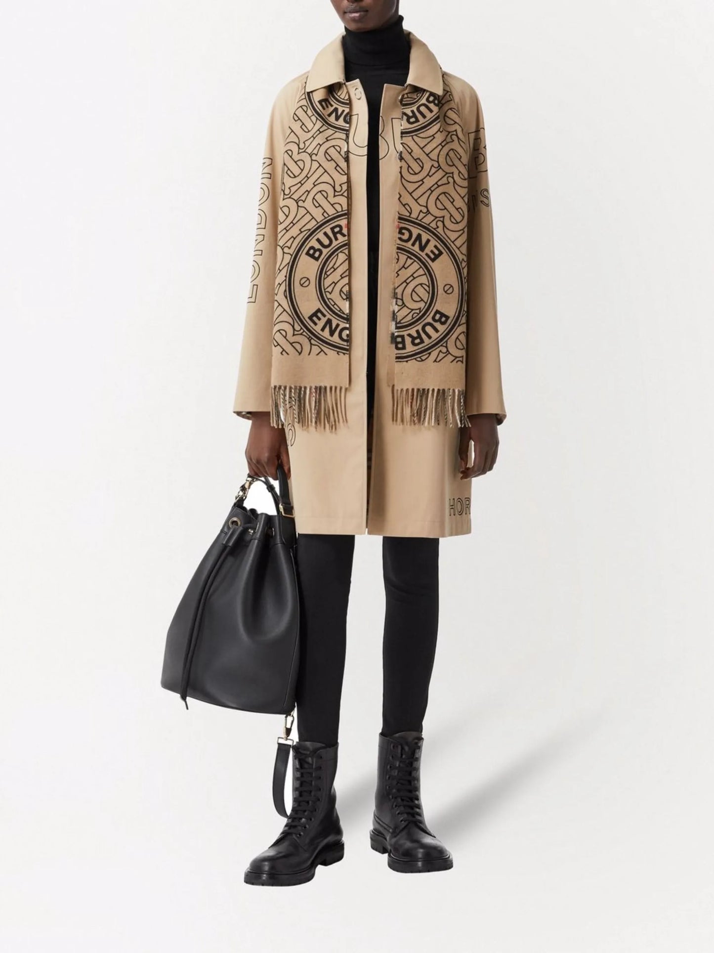TB-monogram cashmere scarf