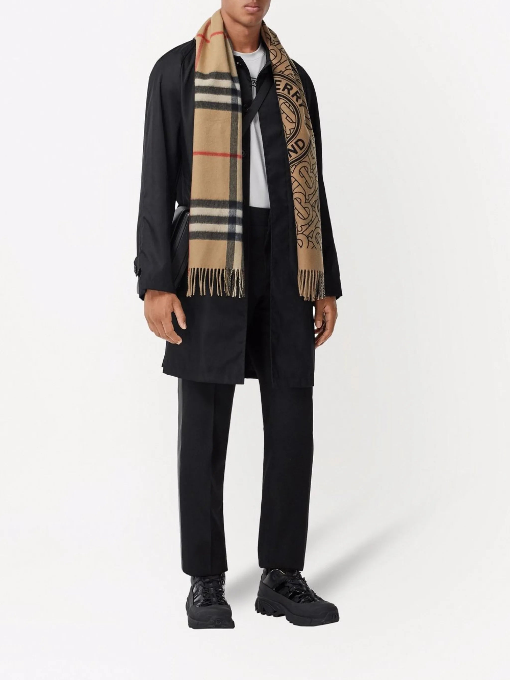 TB-monogram cashmere scarf