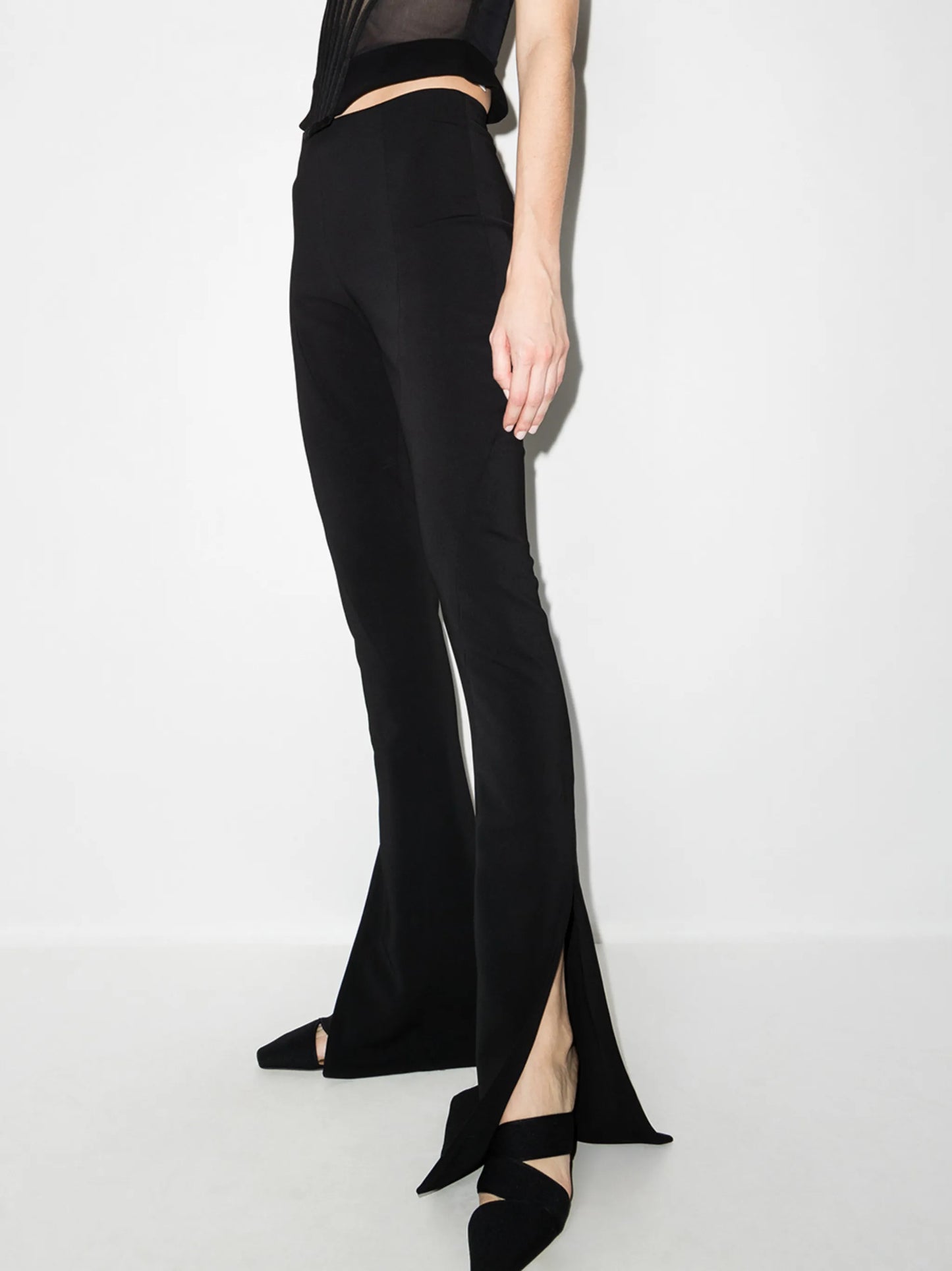 split-cuff flared trousers