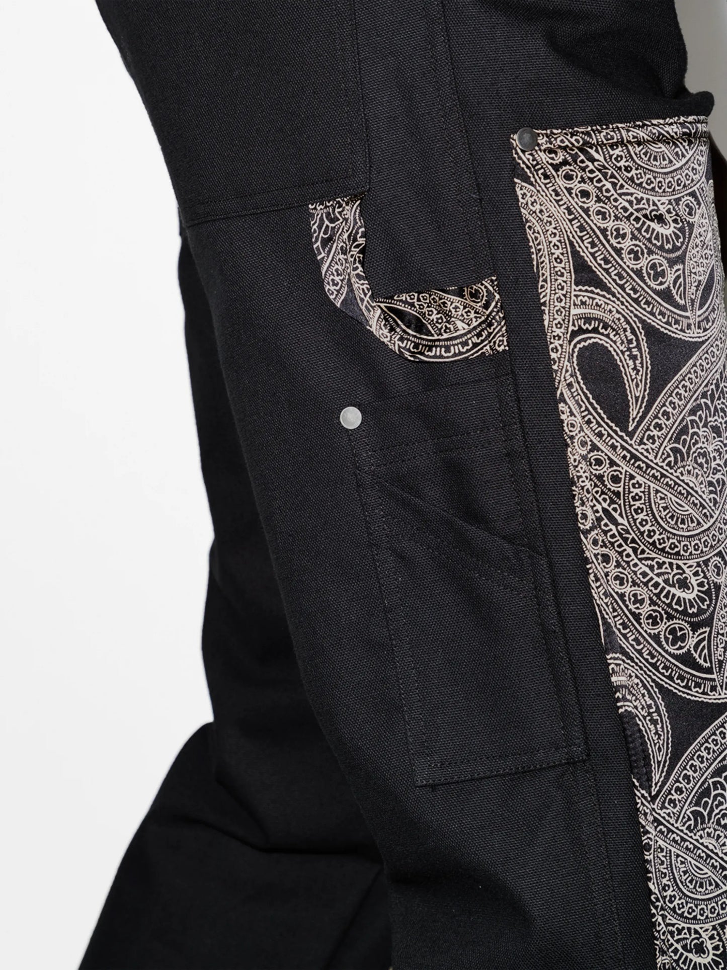 paisley-panel straight trousers