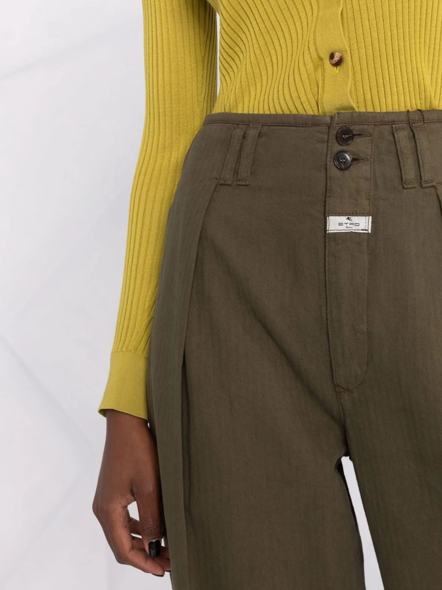 pleat-detail high waisted trousers