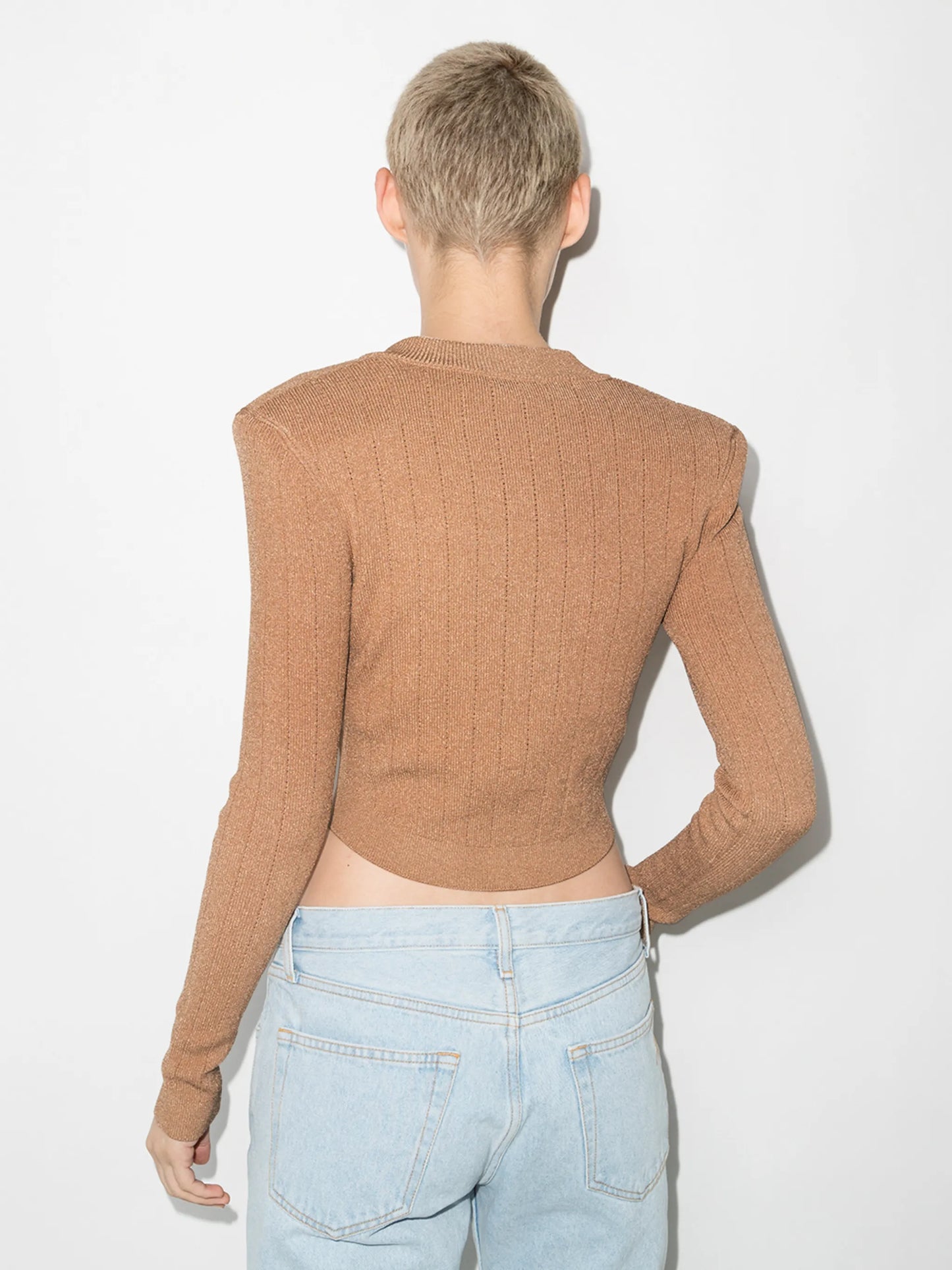 logo-button cropped knitted cardigan