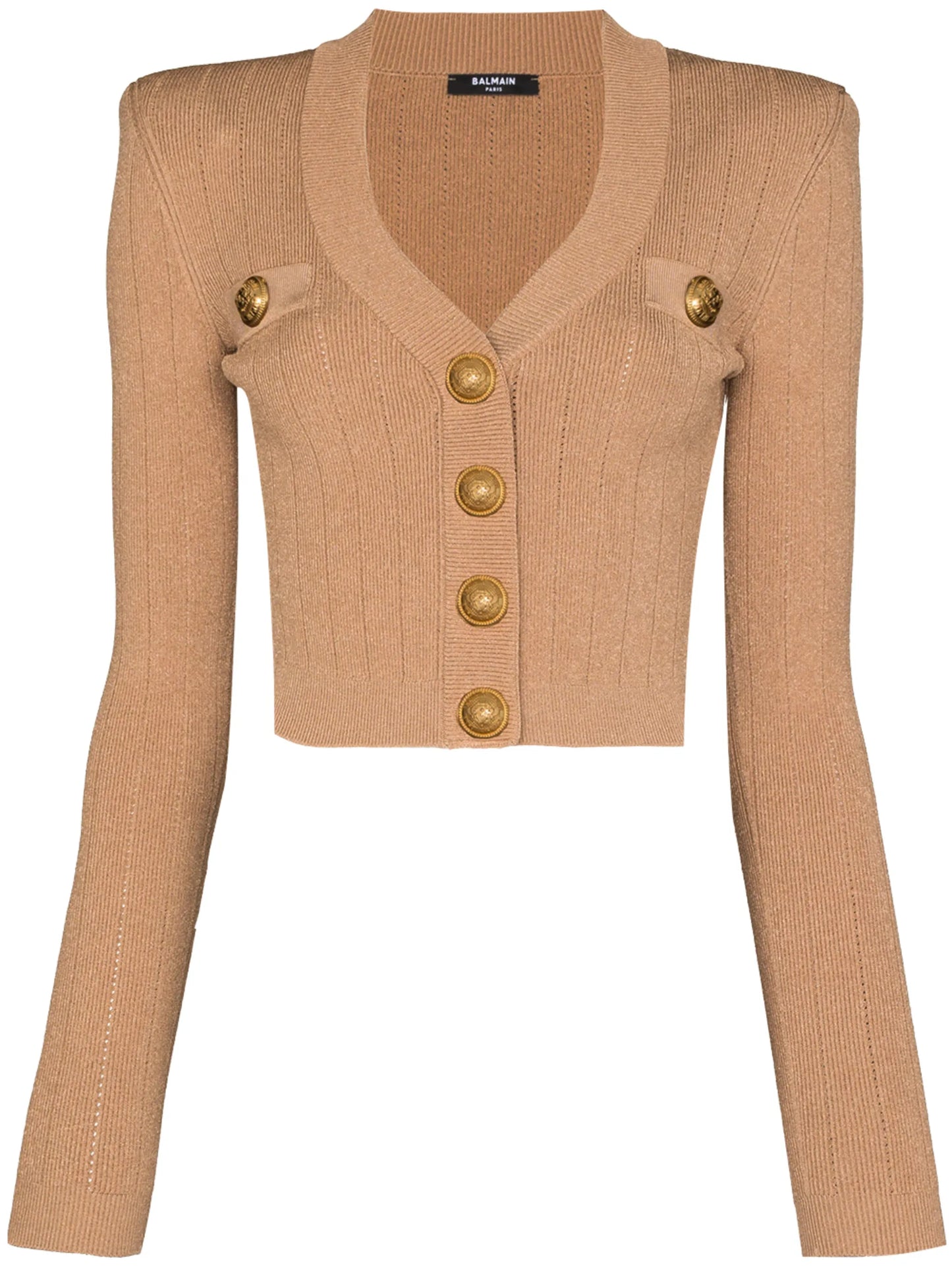 logo-button cropped knitted cardigan