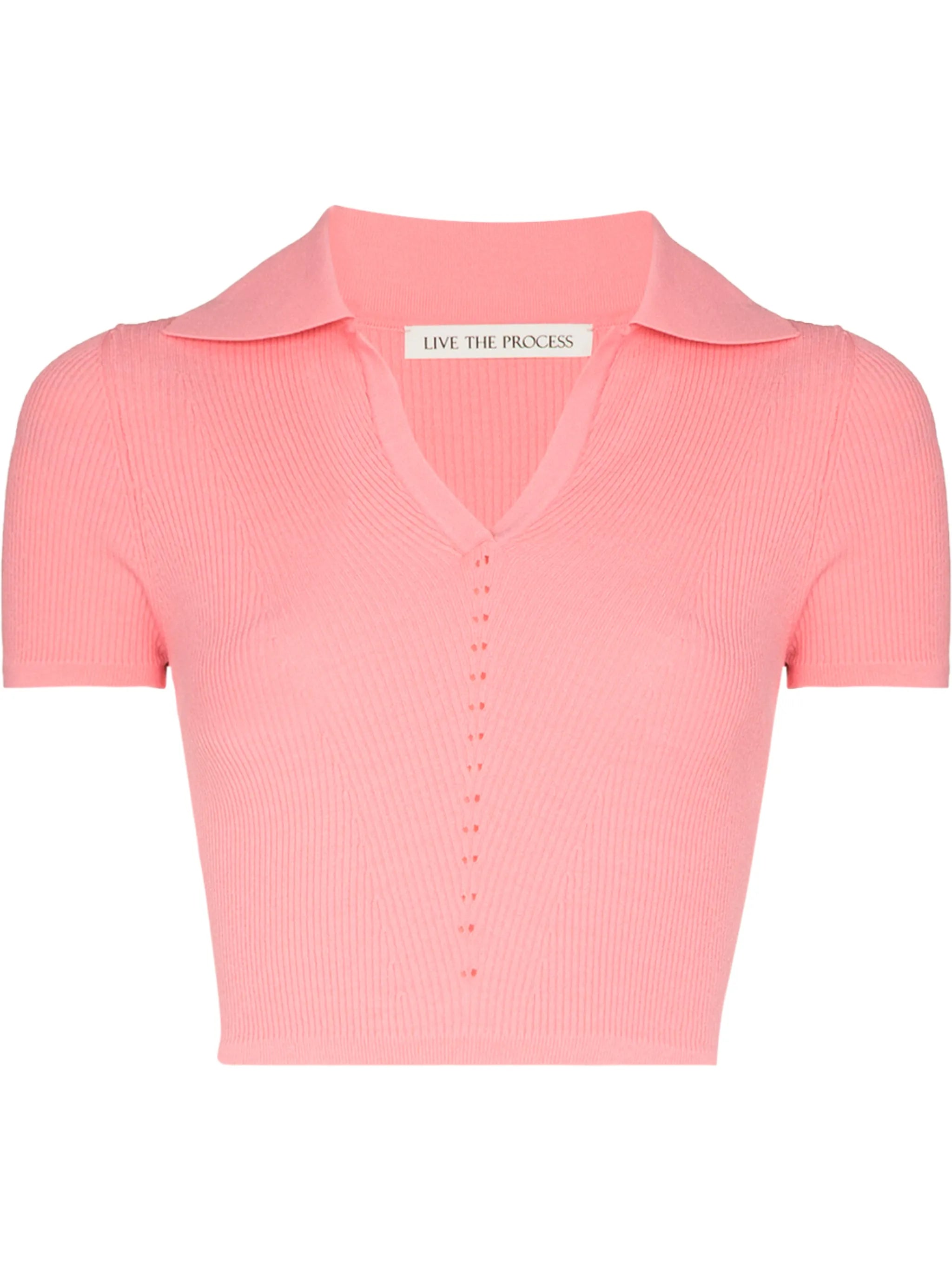 Atlas cropped polo top