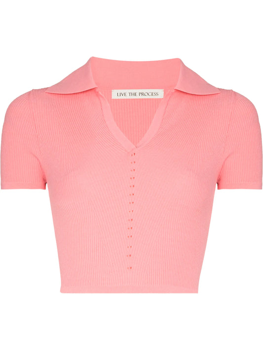 Atlas cropped polo top