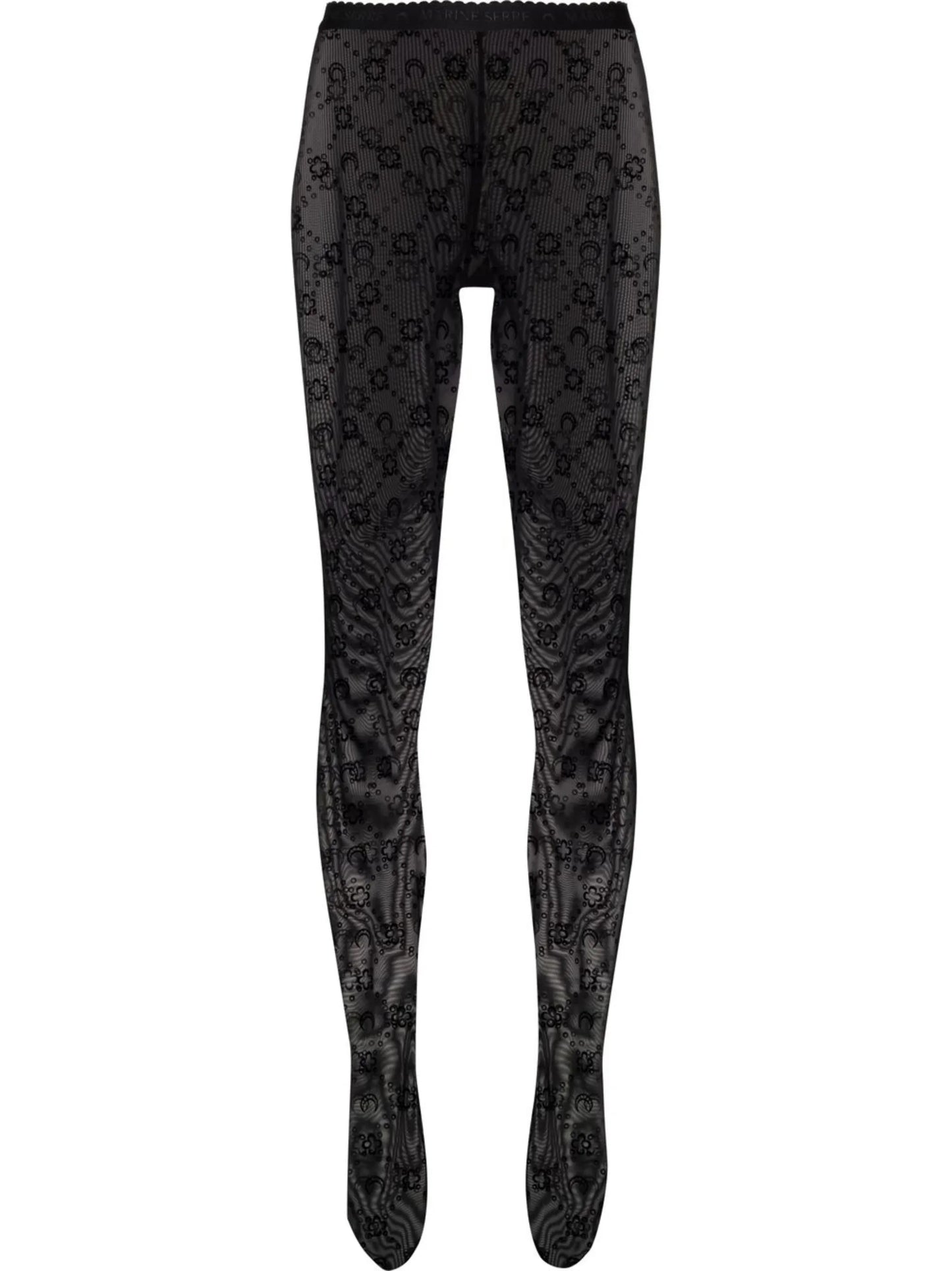 crescent moon-print tights