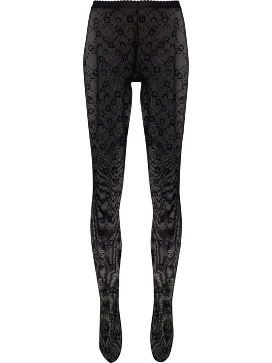 crescent moon-print tights
