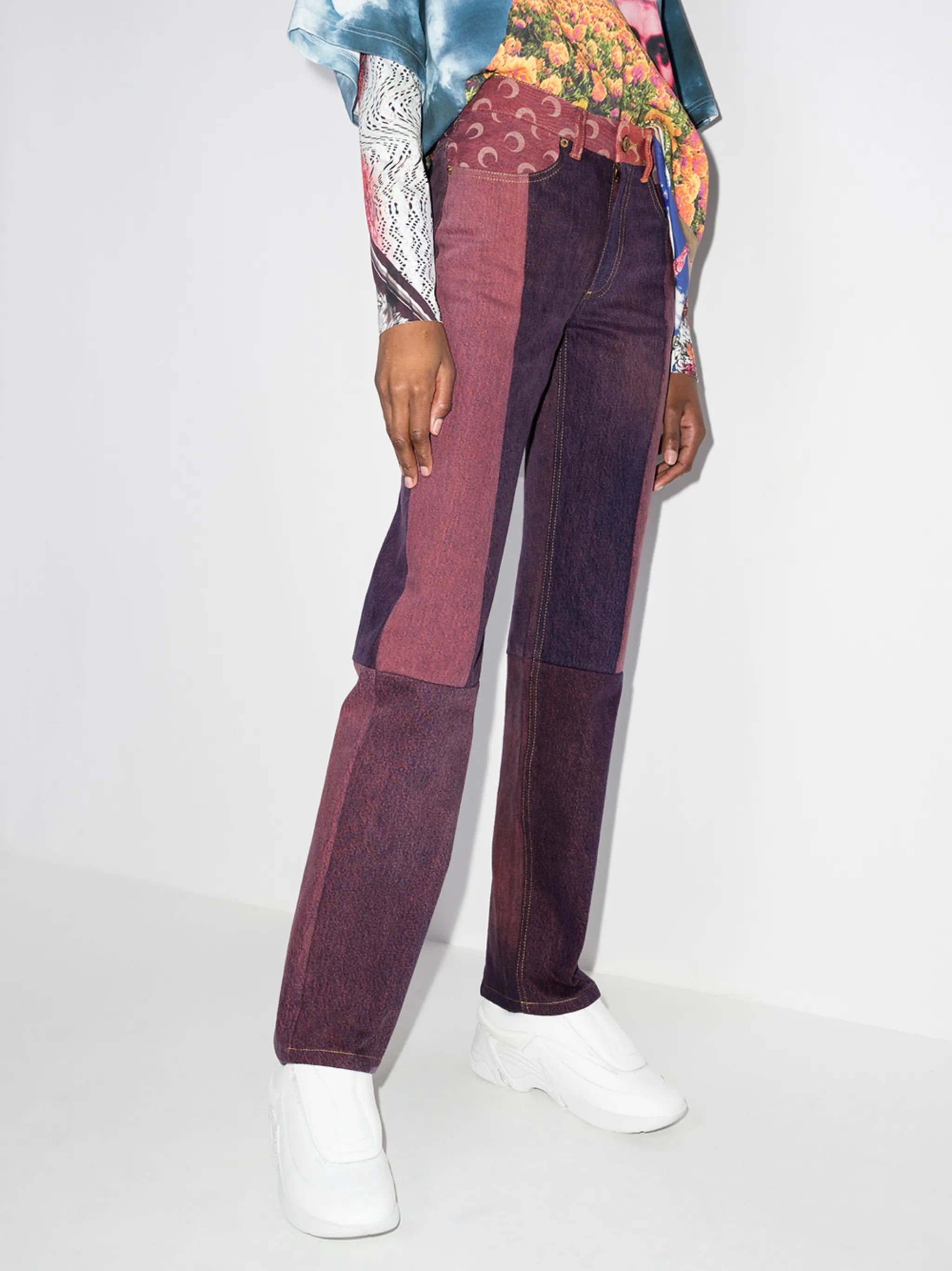 Regenerated moon straight-leg jeans